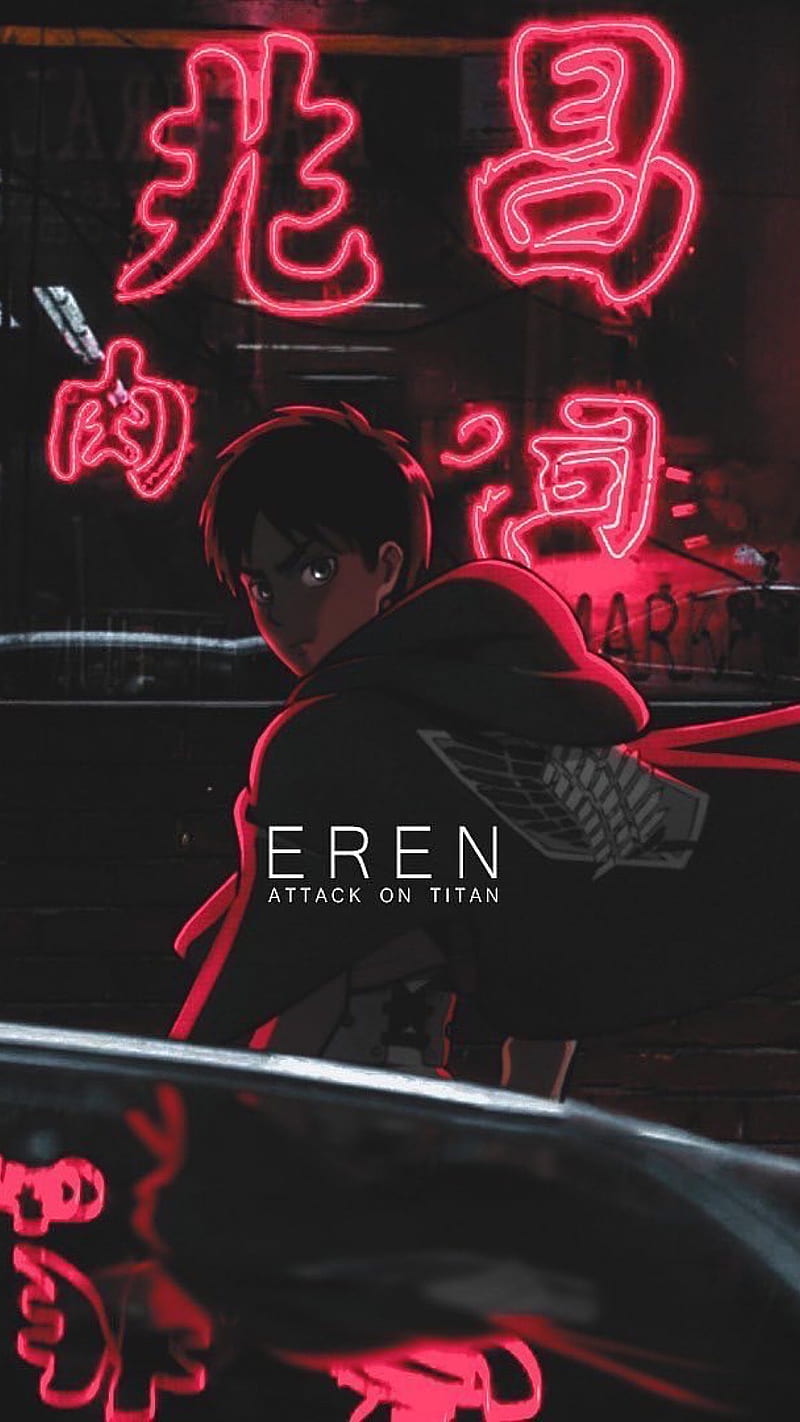 800x1422 Attack On Titan Eren Yeager With Brown Pank Wearing Brown Coat With Black Background Anime, HD wallpaper