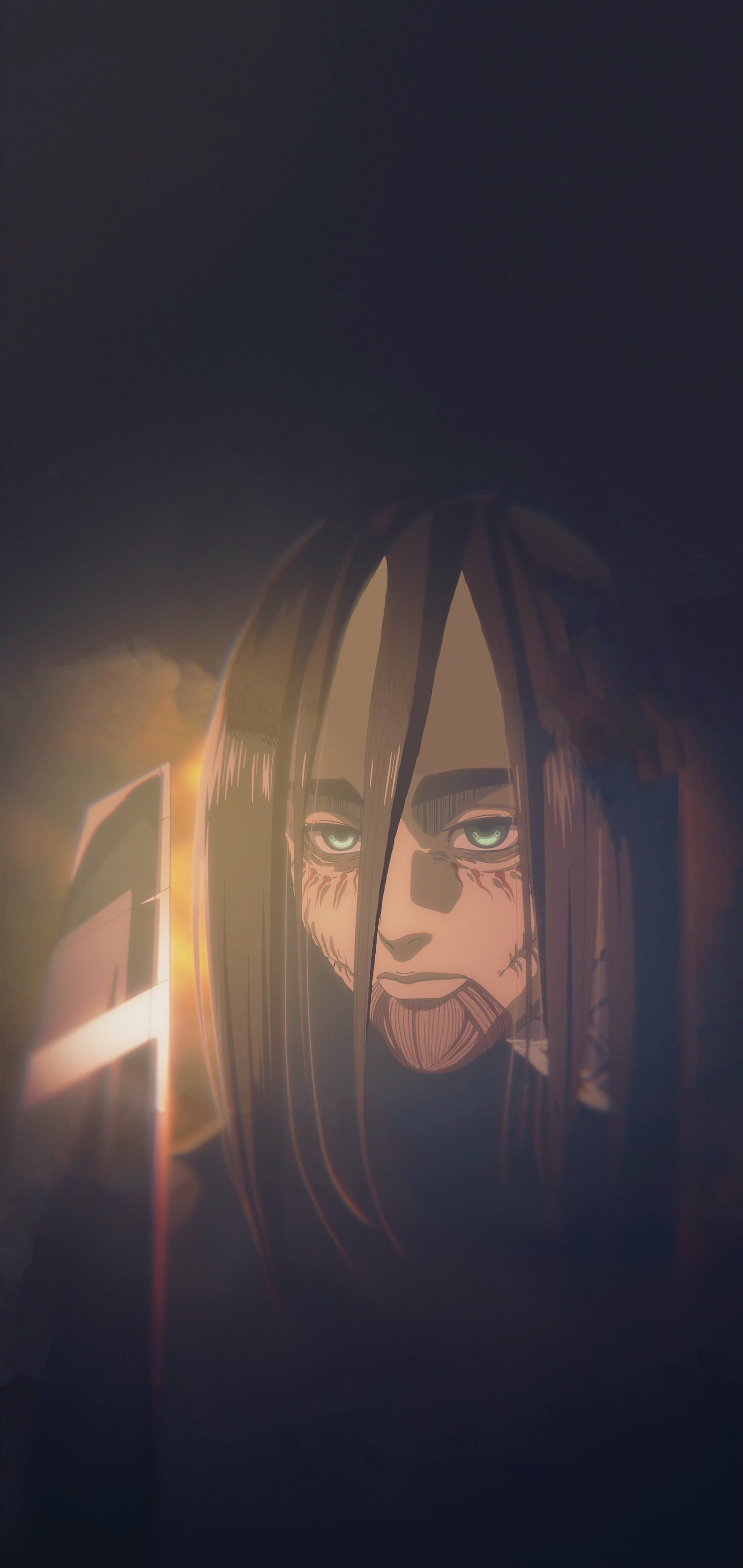 1920x4050 Eren Yeager Dark Aura on Titan Wallpaper