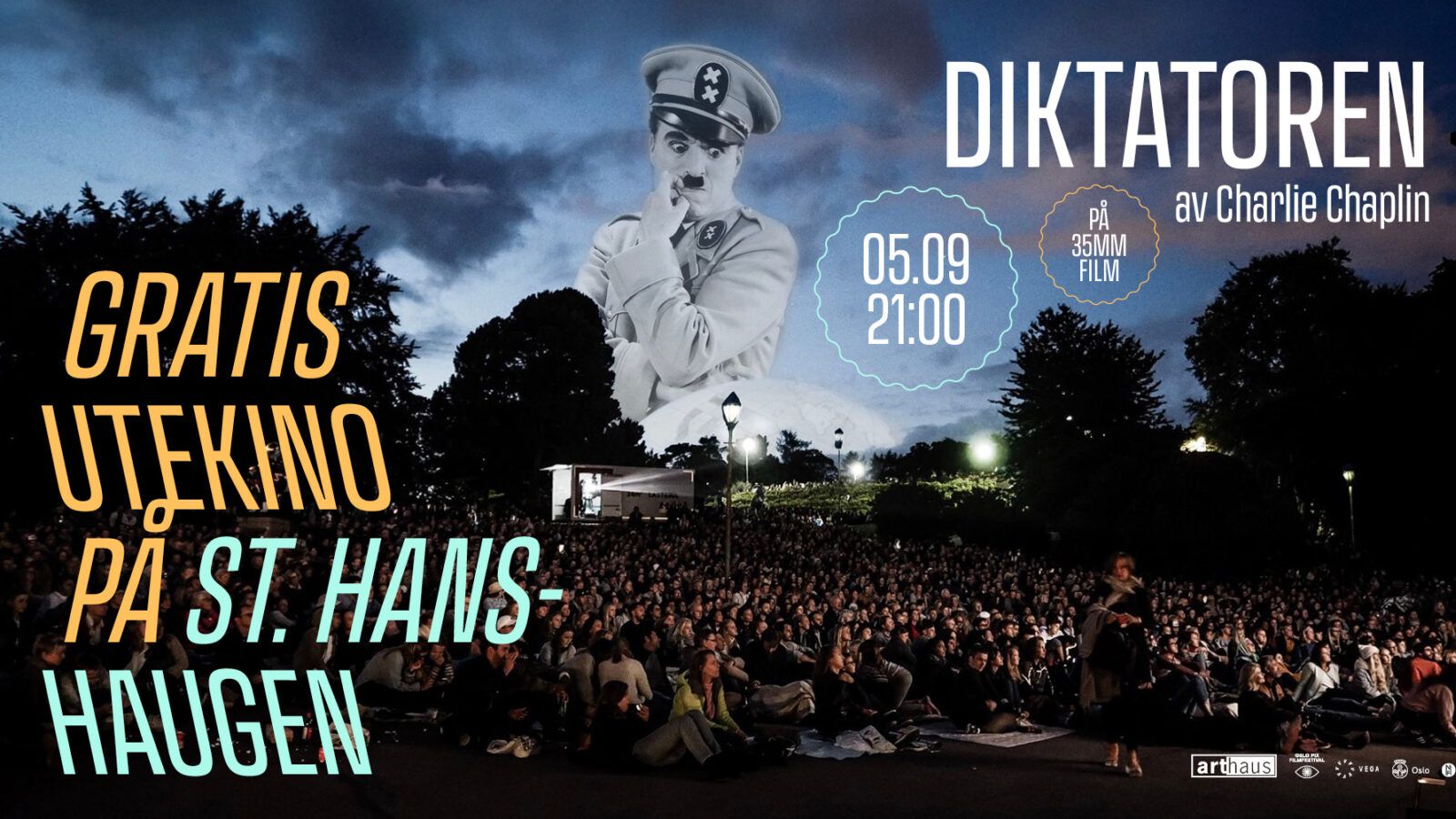 1600x900 Free Outdoor Cinema at St. Hanshaugen: THE GREAT DICTATOR Pix English