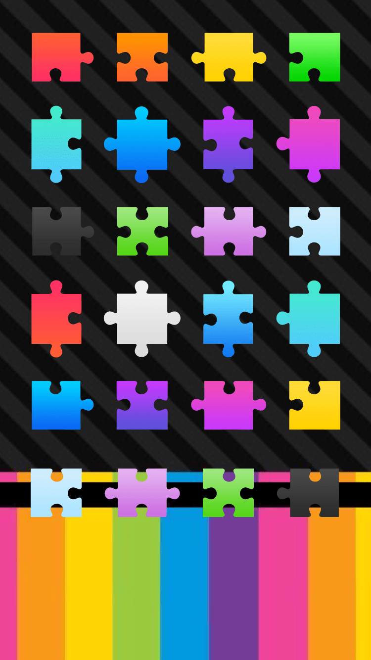 750x1334 Colorful Puzzle Pieces Icon Wallpaper. Rainbow wallpaper