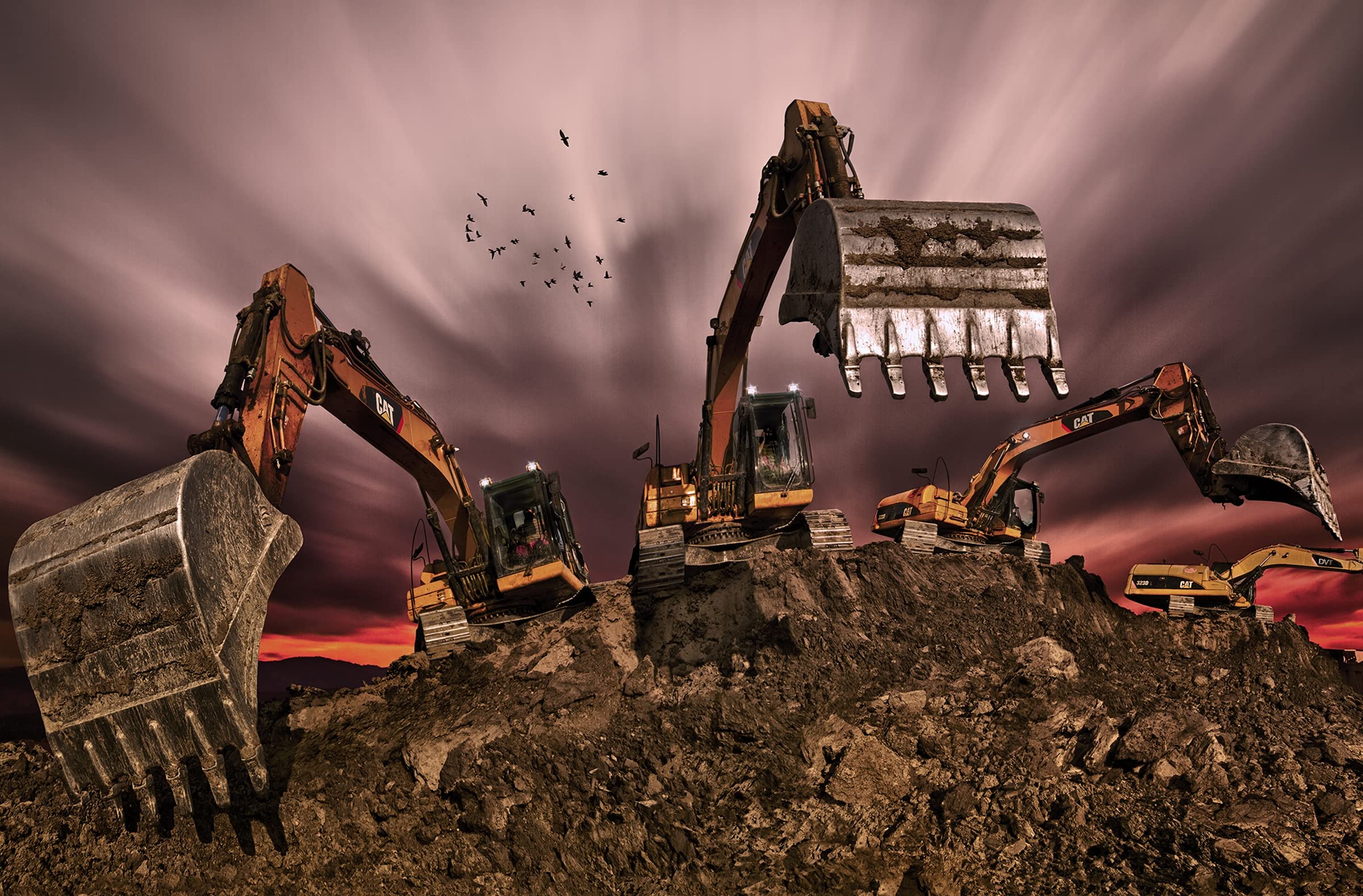 2400x1578 Excavator Photo Wallpaper Non Woven 300 X 223 Cm (6117A) Cars Motorbike Train Surreal Construction Machine Photo Art Wall Wallpaper Includes Paste Non Woven Wallpaper Picture Decoration Wall Decor : Amazon.de: DIY & Tools