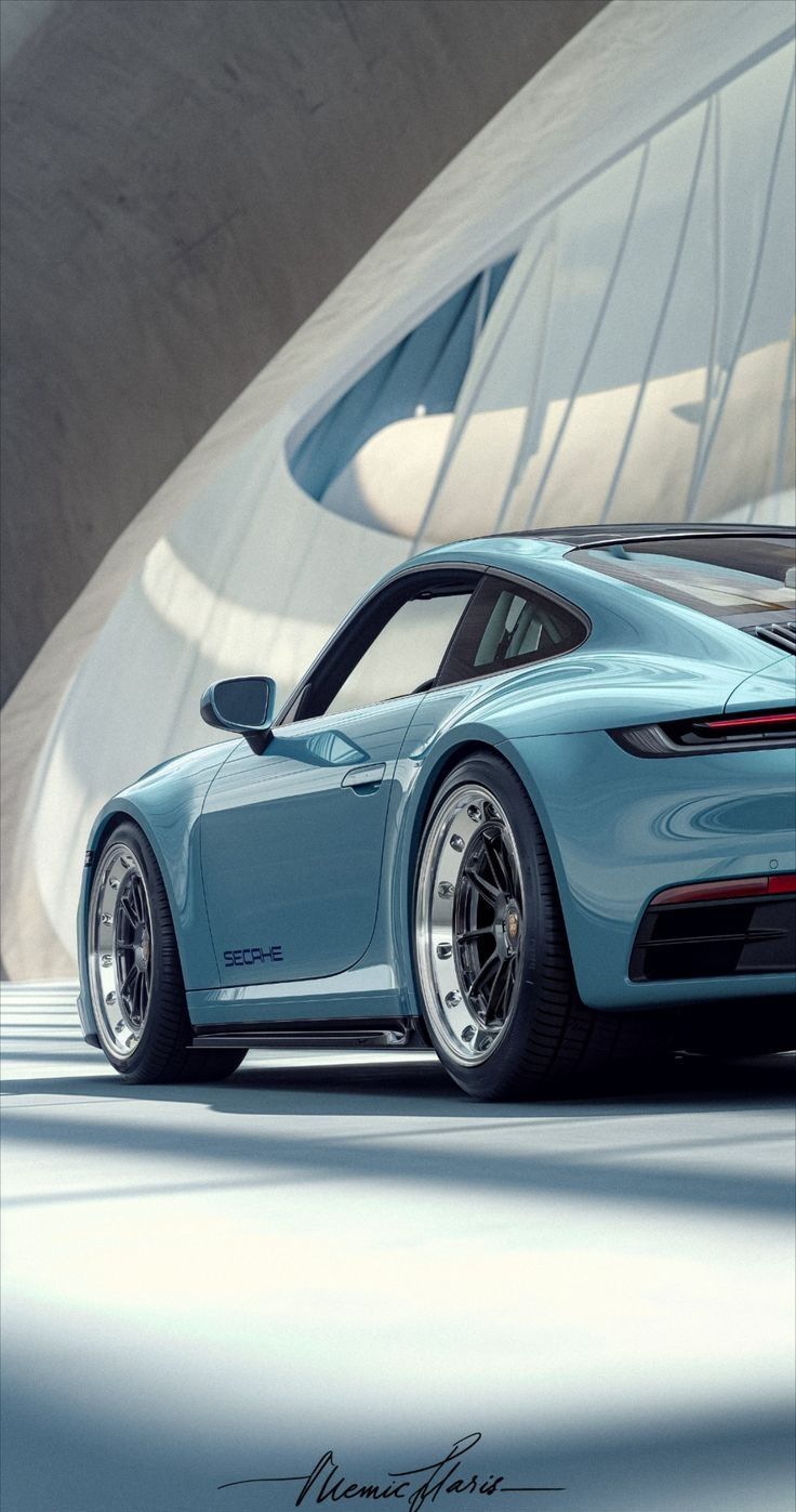 736x1397 Light blue porsche wallpaper 4k. Dusty blue porsche, Blue cars, Porsche cars