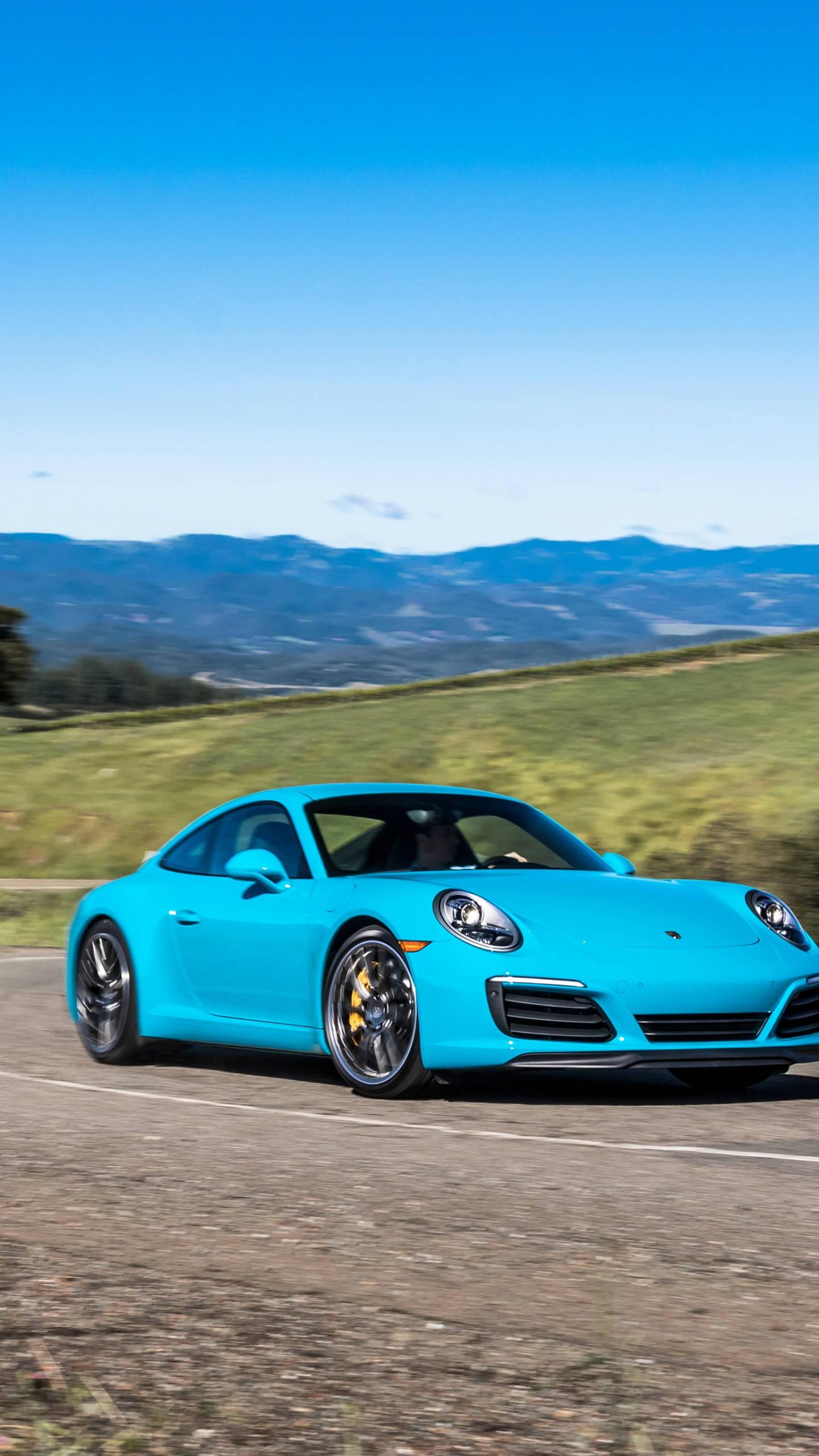 1440x2560 Download free Light Blue Porsche 911 Wallpaper