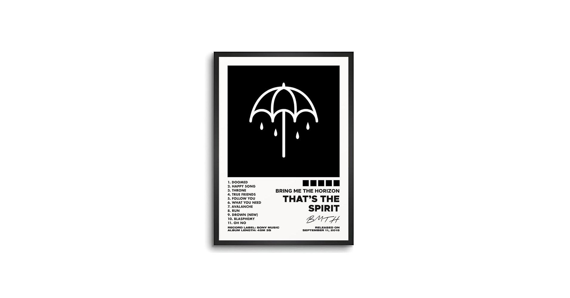 1910x1000 Vyopix Bring Me The Horrizon's The Spirit Album Cover, Wall Decoration Art Framed Poster, Matte & Glossy Laminated Poster with 0.5 Inch Black Wooden Frame (GLOSSY, 12X18 Inches) : Amazon.in