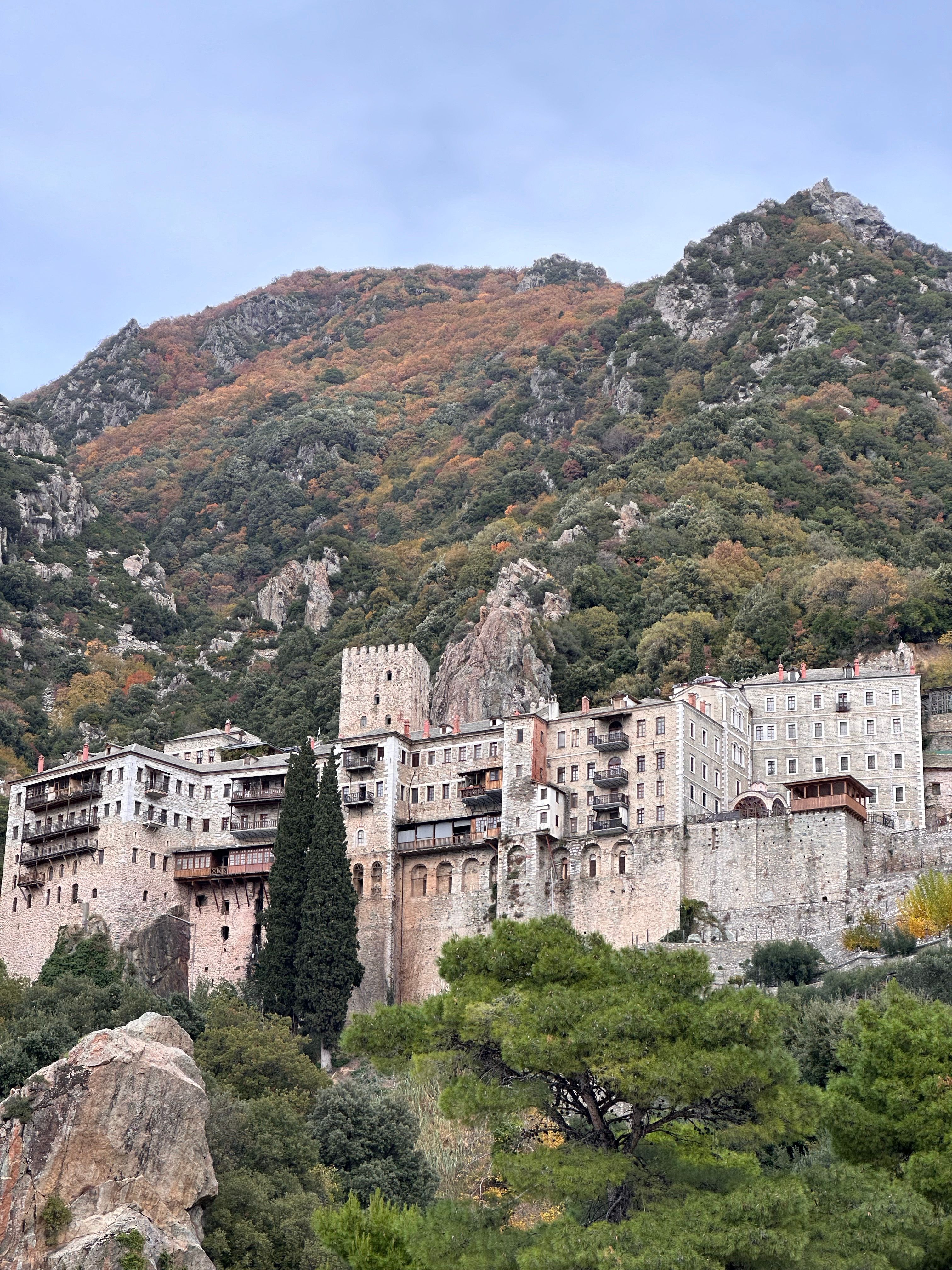 3024x4032 External View of Agiou Pavlou Monastery, Mount Athos, Chalkidiki, Greece · Free
