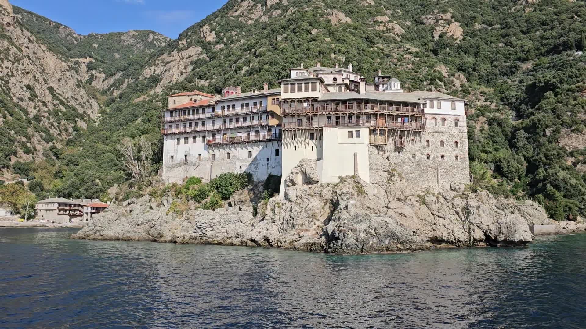 1920x1080 Panoramic View Of Mount Athos Monastery Free Stock Video Footage, Royalty Free 4K & HD Video Clip