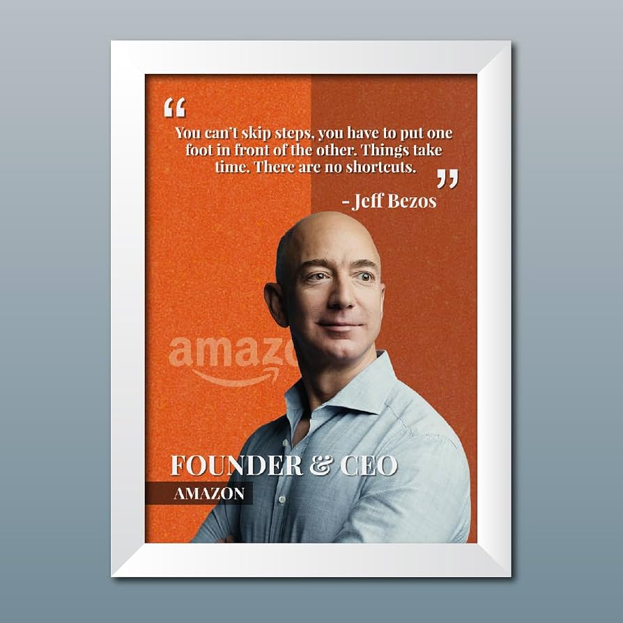894x894 TenorArts Jeff Bezos Poster Motivational Quotes Laminated Photo Frame Painting White Color Matt Finish Textures. Inspirational Wall Frames Hanging
