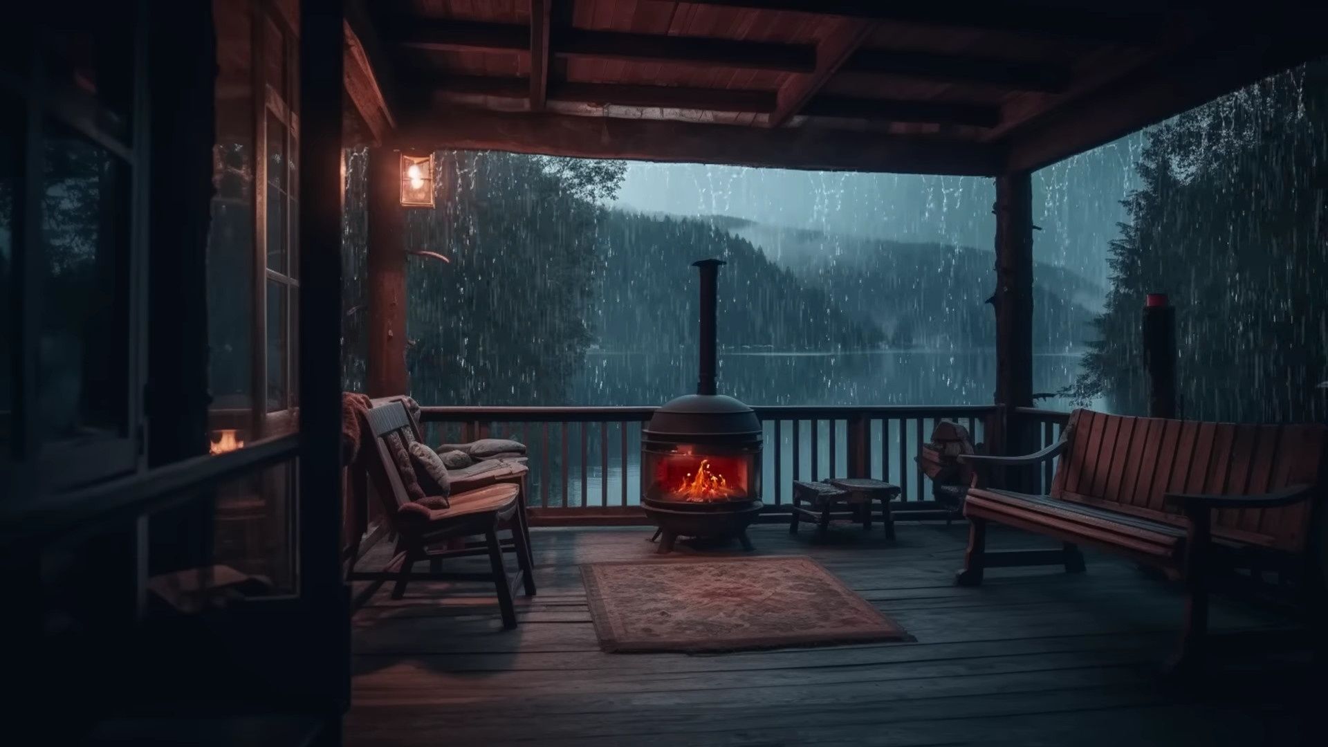 1920x1080 Rain House Wallpaper