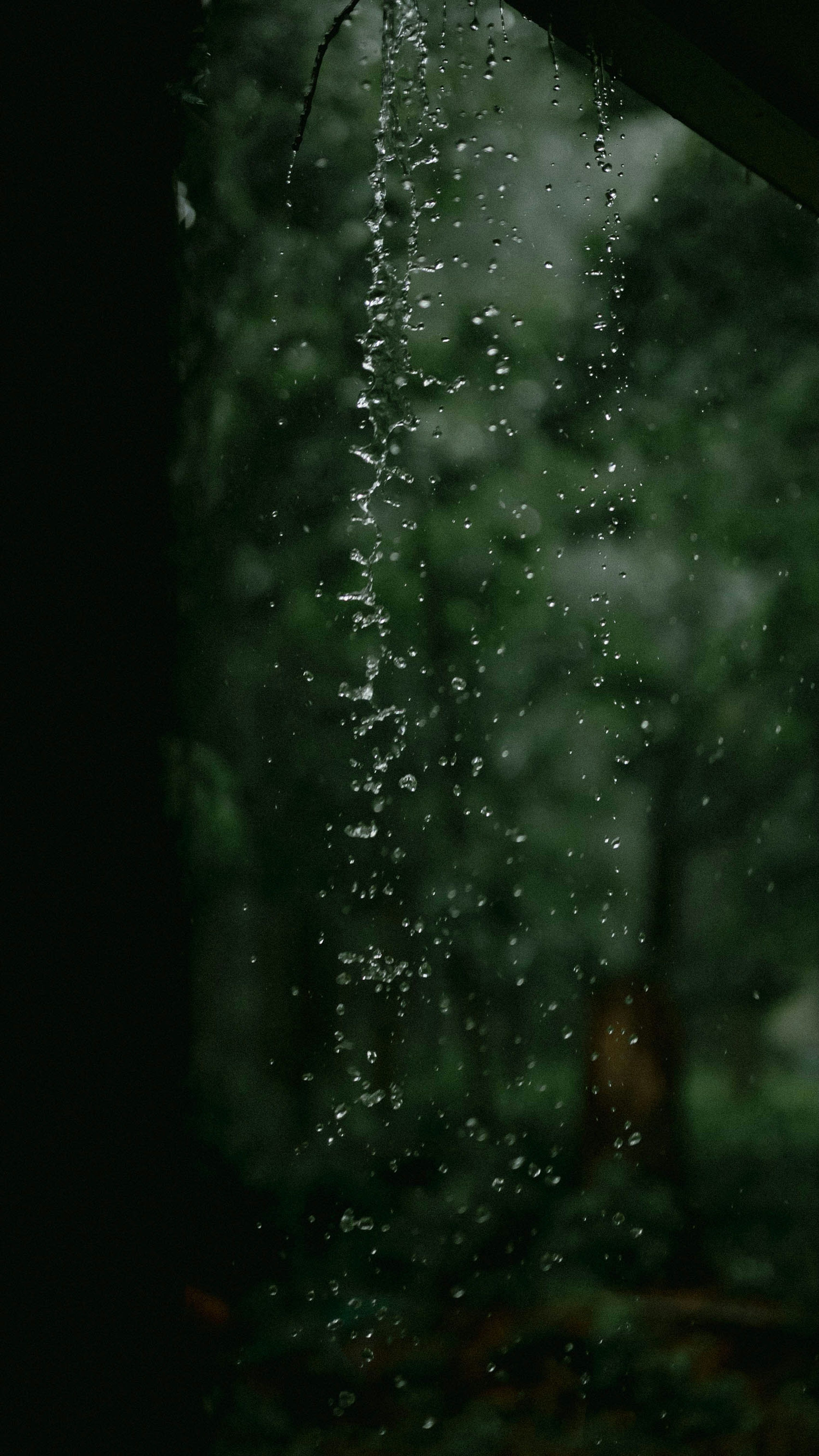 3000x5333 The rain is falling down from the roof of a house photo