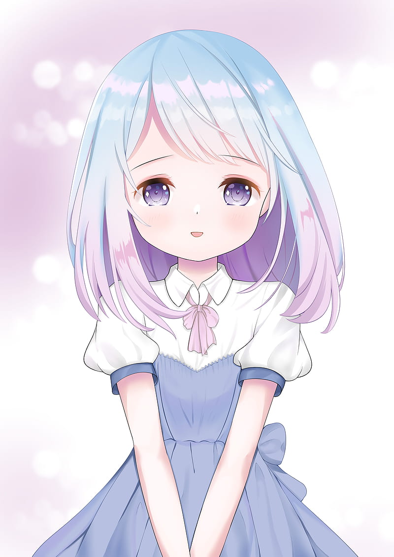 800x1132 Girl, glance, anime, art, purple, light, HD phone wallpaper