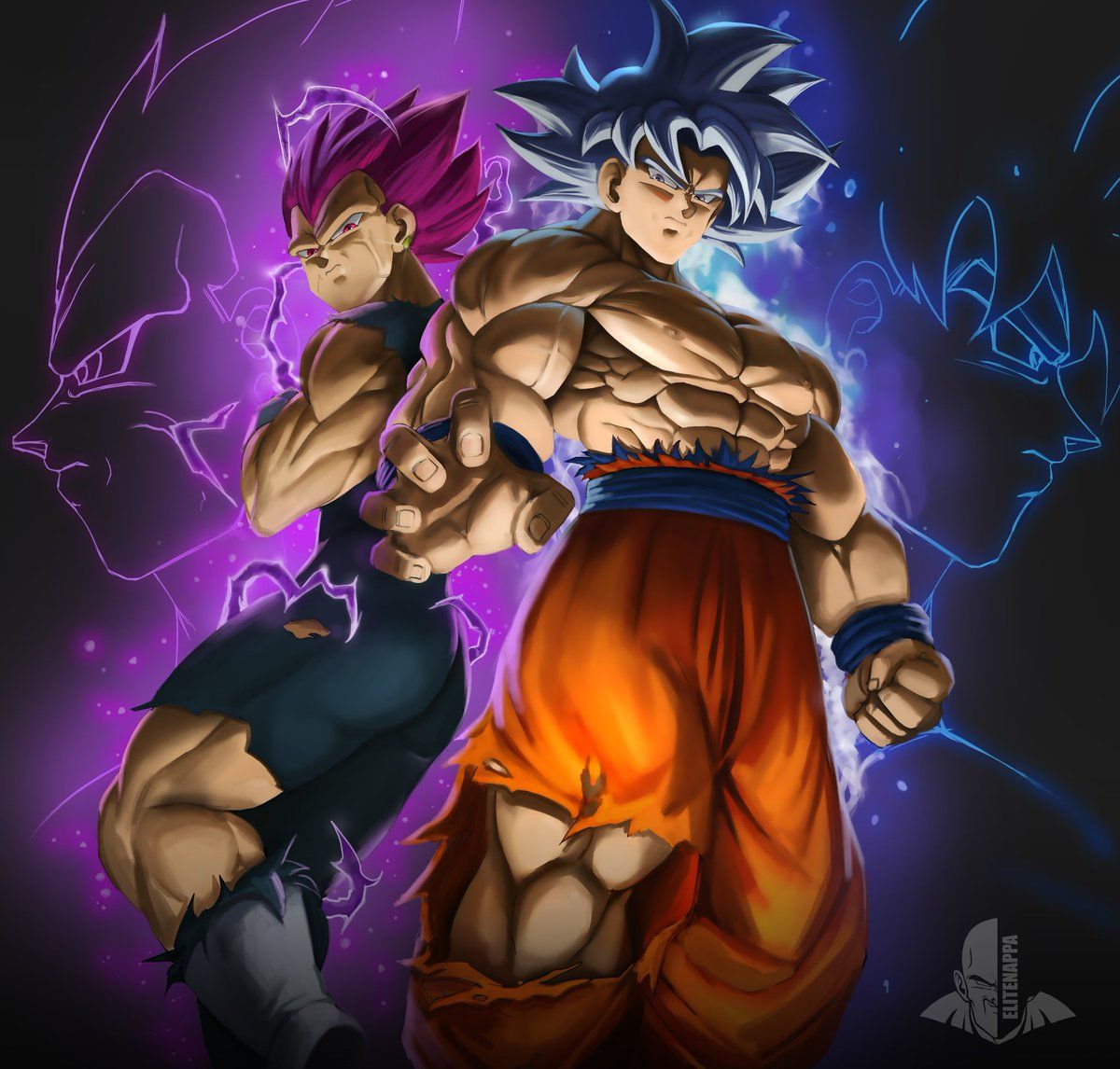1200x1146 Ultra instinct and ultra ego. Hope you enjoy it! #dragonball #dragonballsuper #Goku #Vegeta #ドラゴンボール