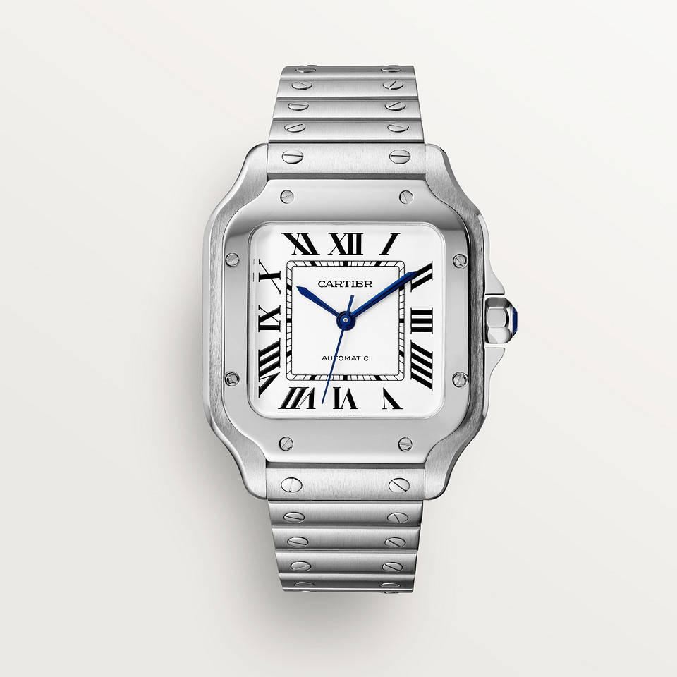 960x960 Silver Cartier Watch Beige Wallpaper