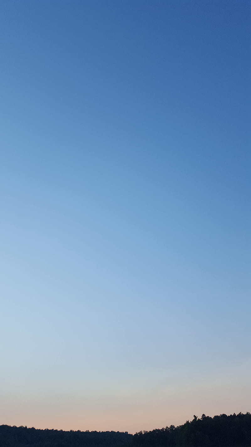 800x1422 Sunset Lock screen, bonito, blue, fade, lock screen, nature, orange, sky, treeline, HD phone wallpaper