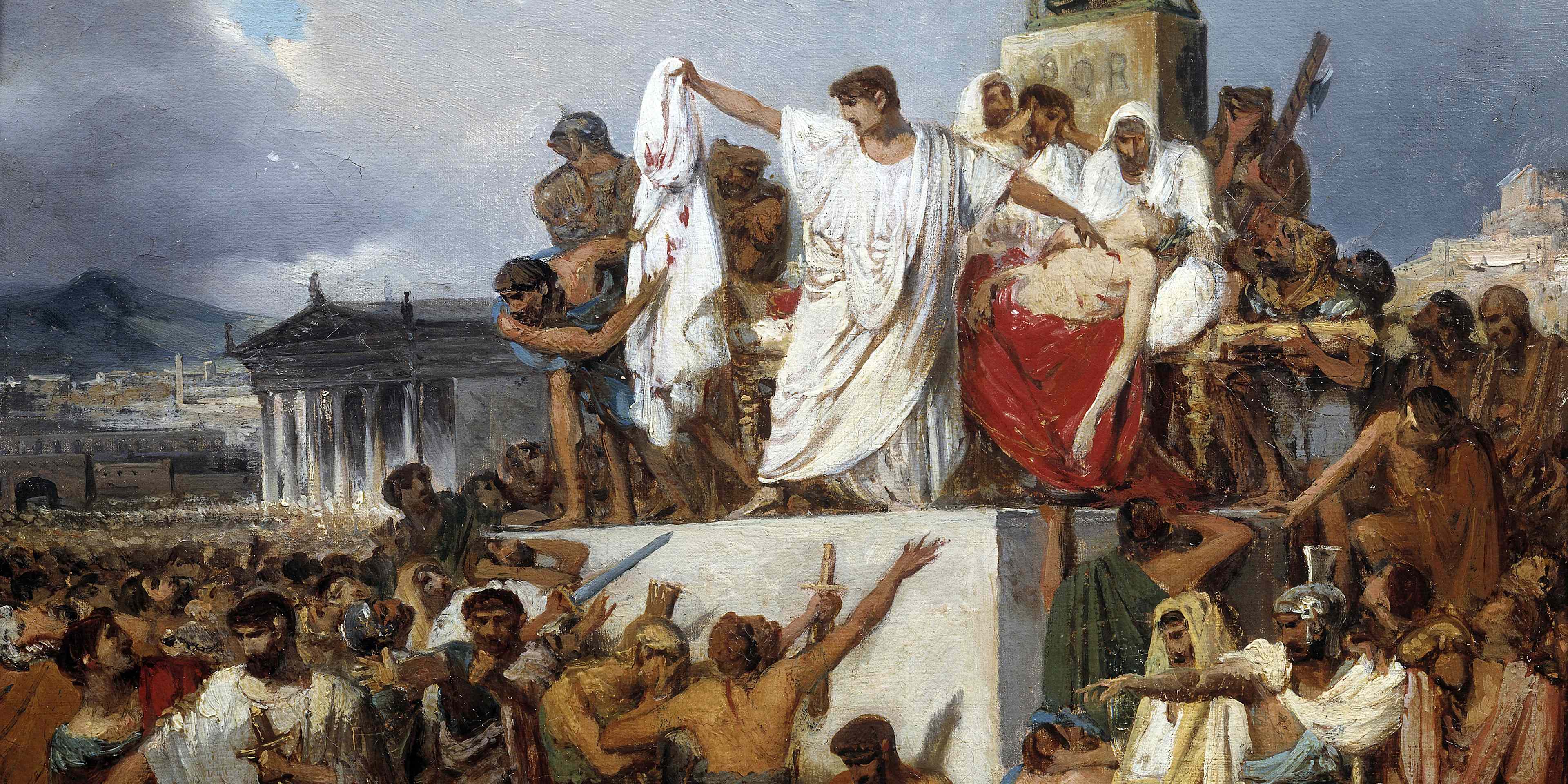 3840x1920 Julius Caesar's Assassination: Fall of the Roman Republic