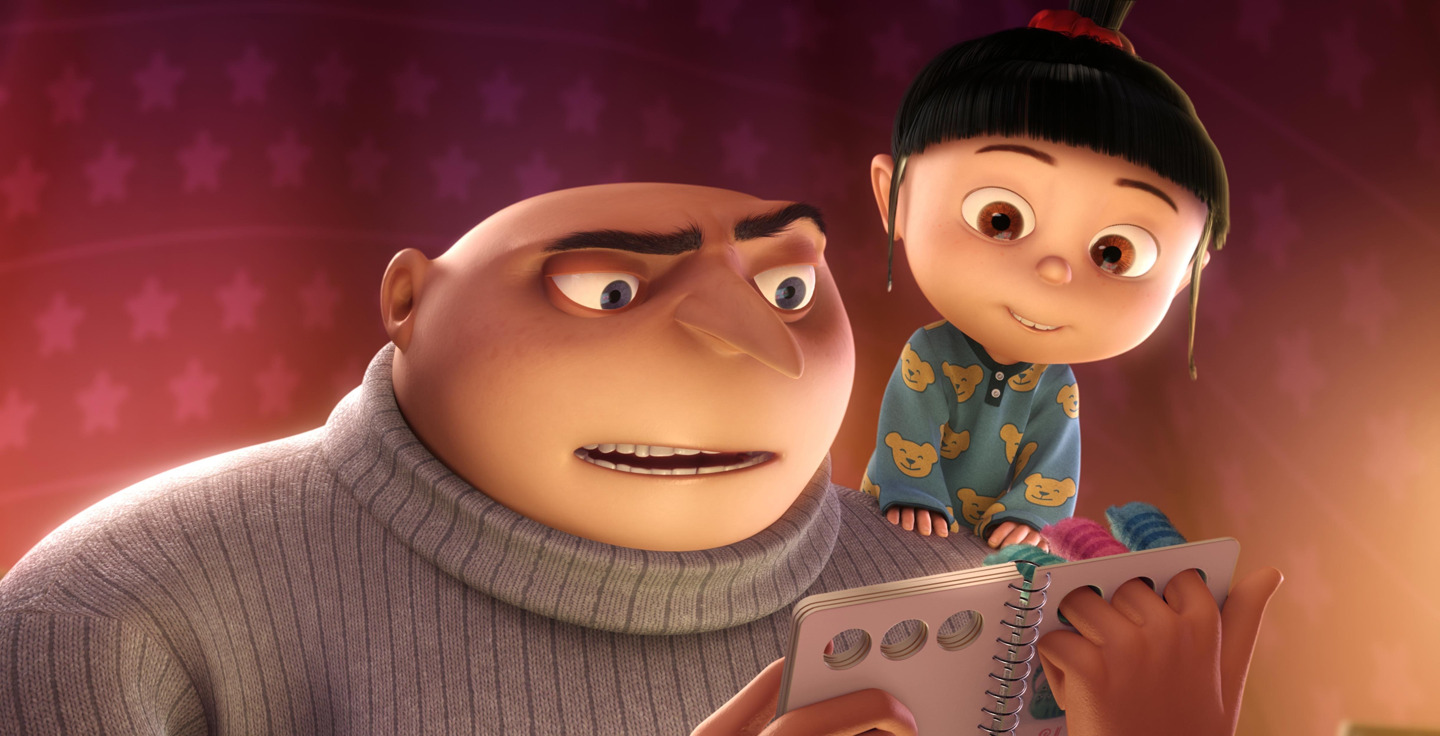 4890x2501 Desktop wallpaper: Gru (Despicable Me), Despicable Me, Movie, Agnes (Despicable Me) 4K free download for PC. 322888