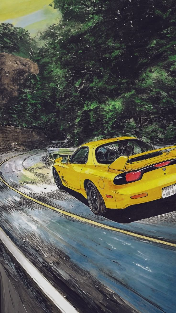 736x1308 Rx7 FD Initial D Wallpaper