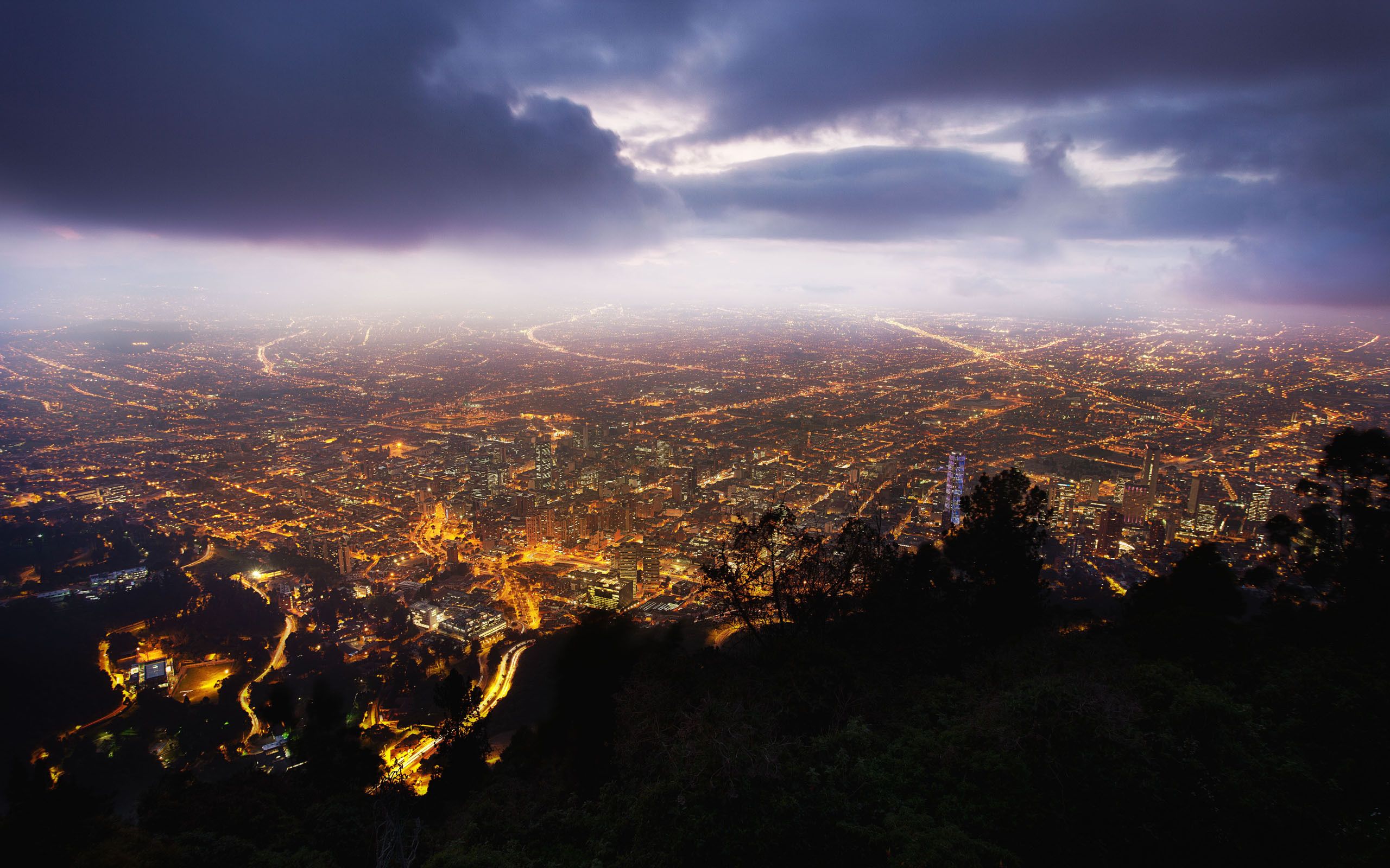 2560x1600 Wallpaper night, night, Bogota, Monserrate, Colombia, Colombia, Bogota for mobile and desktop, section город, resolution 2560x1600
