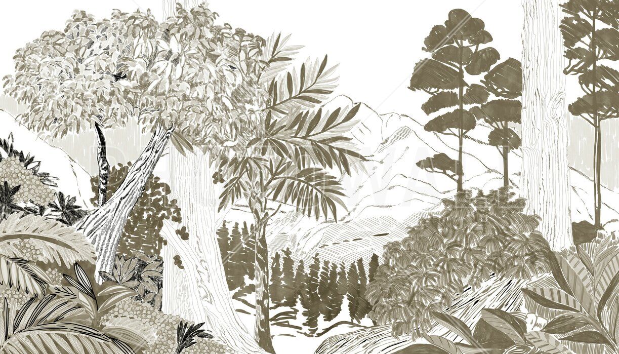 1223x699 Wall Mural Forest Trees Green & Design The Wall Or Peel And Stick