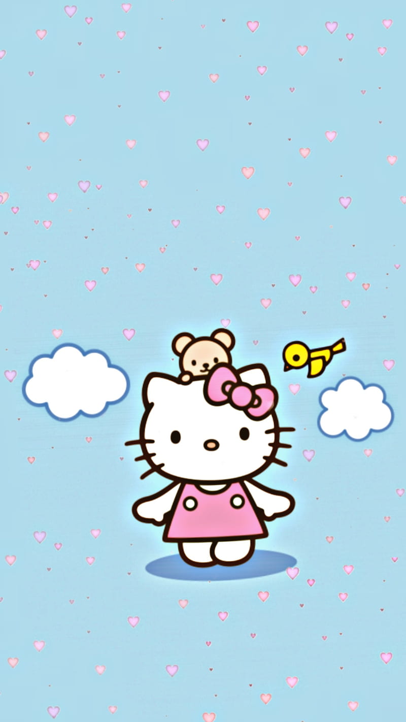 800x1422 Hello kitty, cute, hello, kitty, little, melody, pastel, simple, themes, HD phone wallpaper