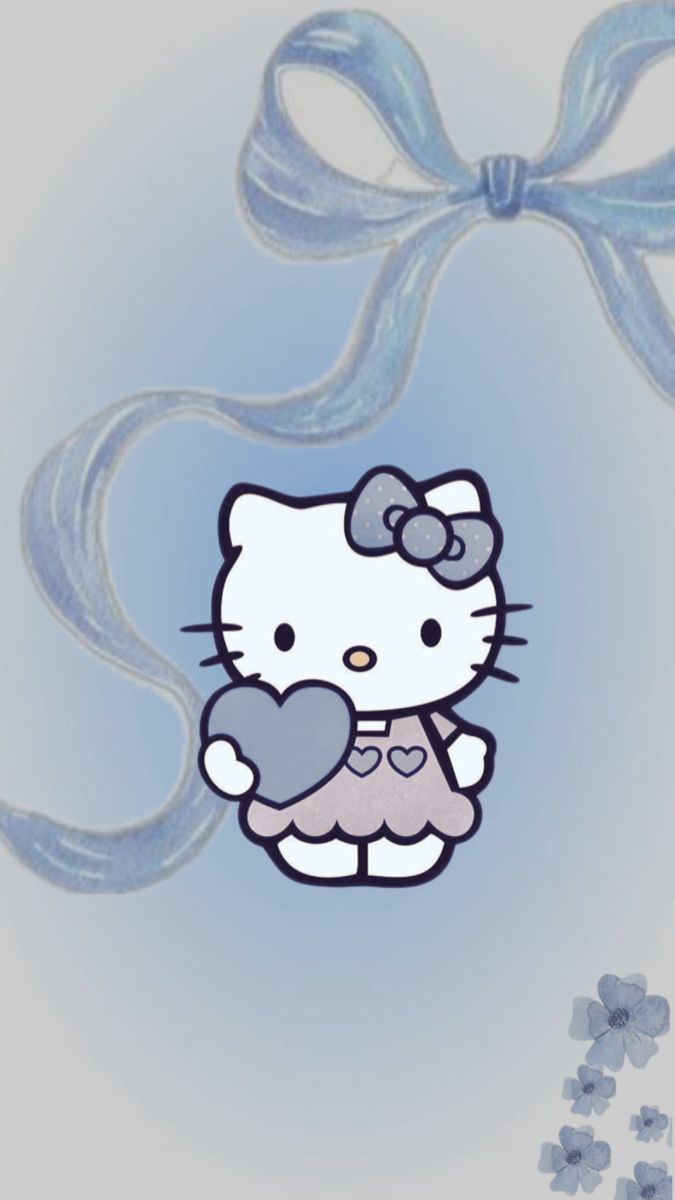 675x1200 Hello kitty wallpaper. Blue hello kitty pfp y2k, Blue aesthetic hello kitty, Hello kitty christmas wallpaper blue