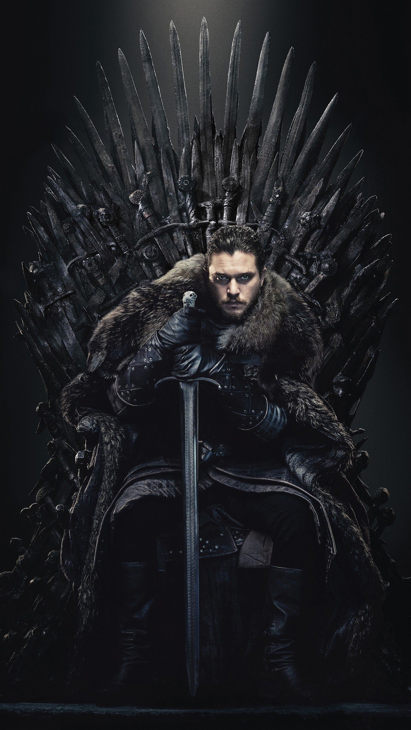 1440x2560 Jon Snow Game of Thrones Iron Throne Season 8 8K 4K Wallpaper HD
