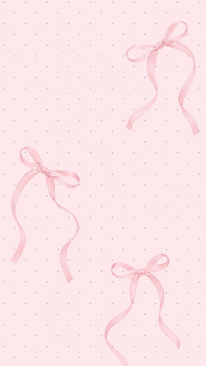 720x1279 Coquette Pink Bow Pink Pink Polka Dot Wallpaper : Minimalist Ribbon Aesthetic Background