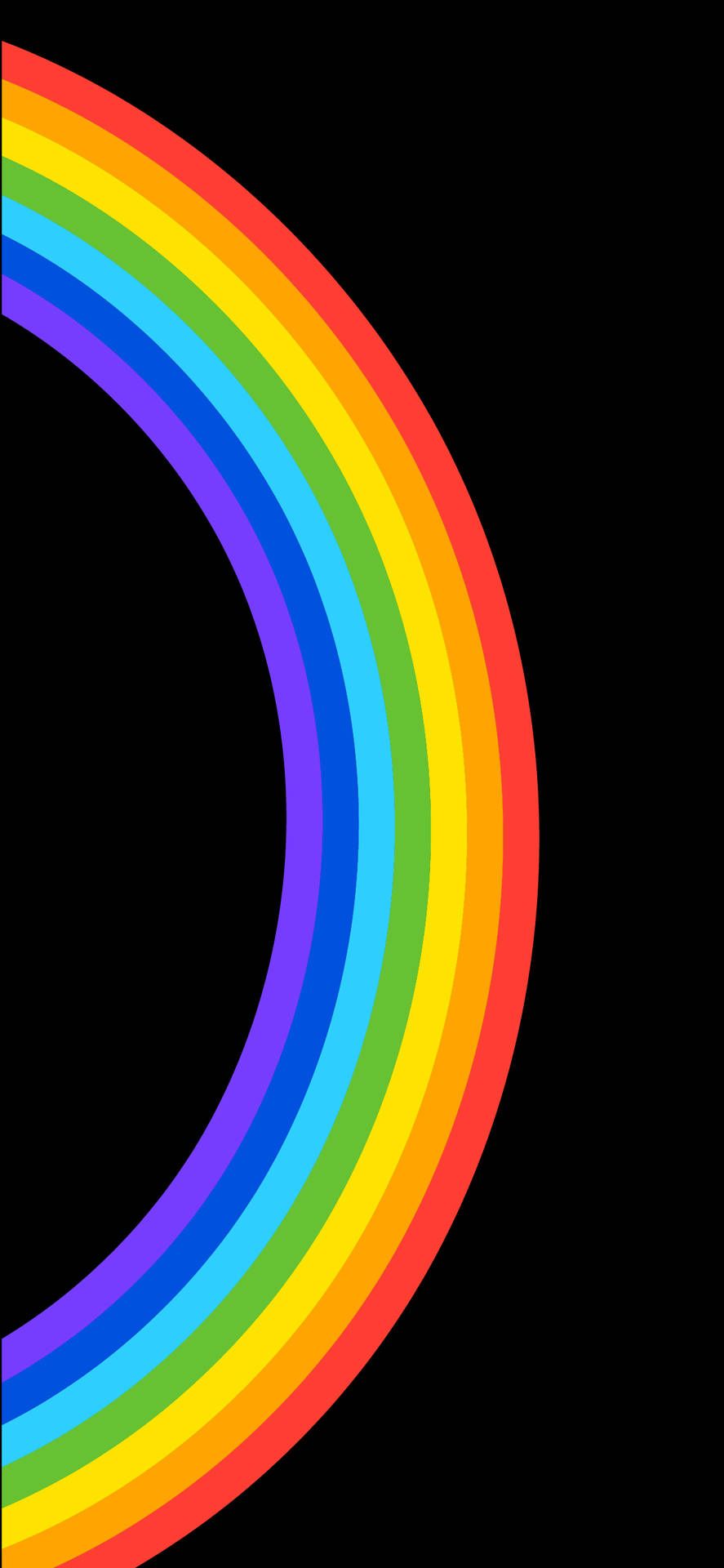 887x1920 Cute Pride Half Circle Rainbow In Black Wallpaper