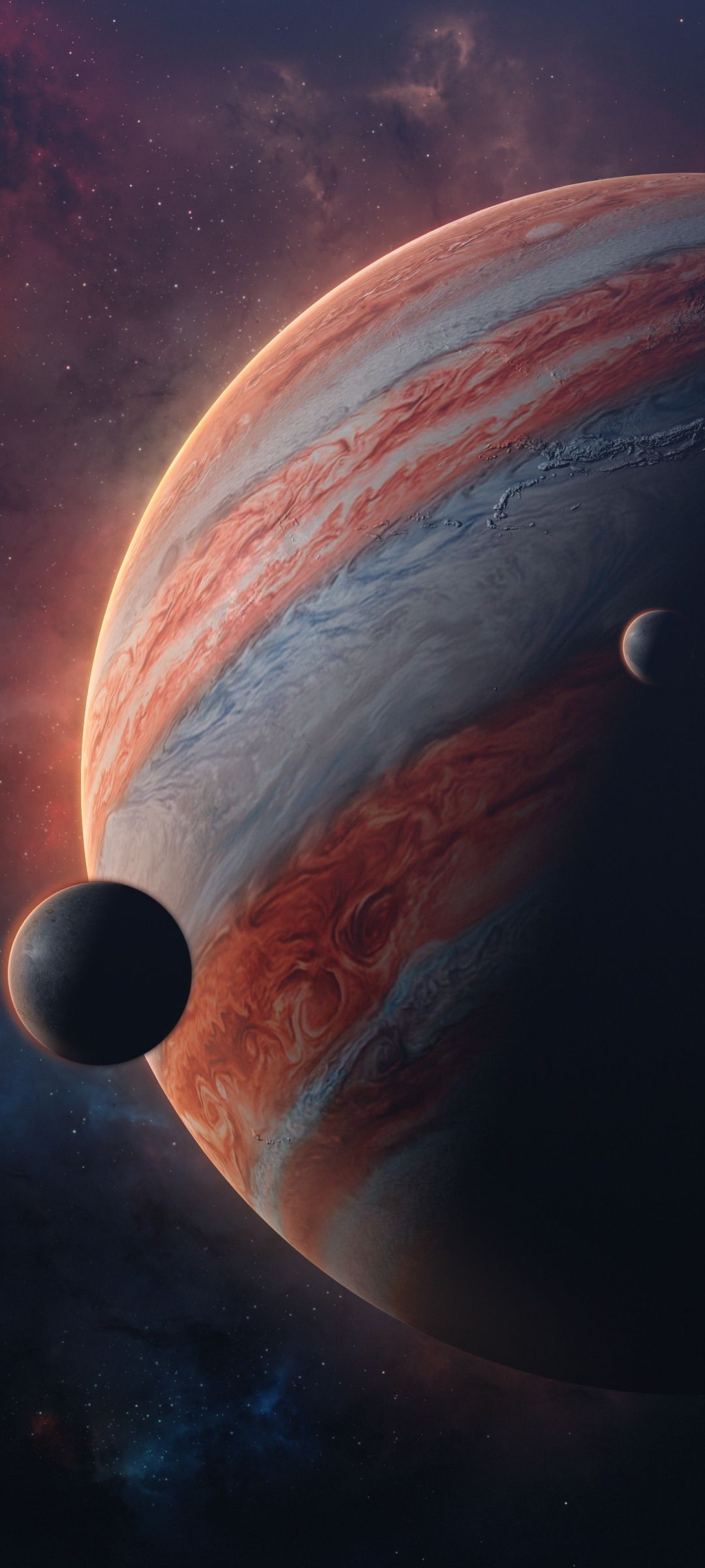 1080x2400 Jupiter Wallpaper 4K, Moons of, Solar system, Planet