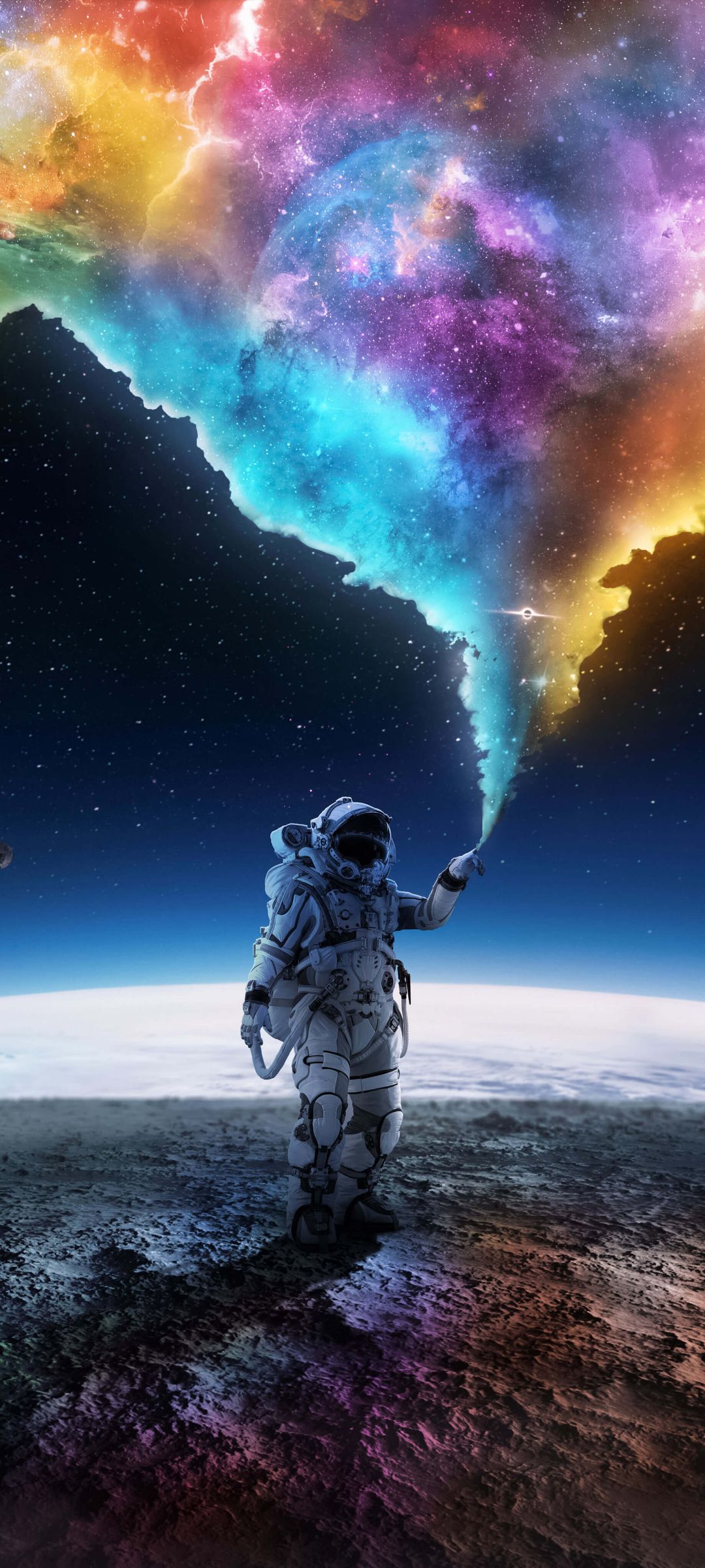 1080x2400 Wallpaper Outer Space, Astronaut, Universe, Background Free Image