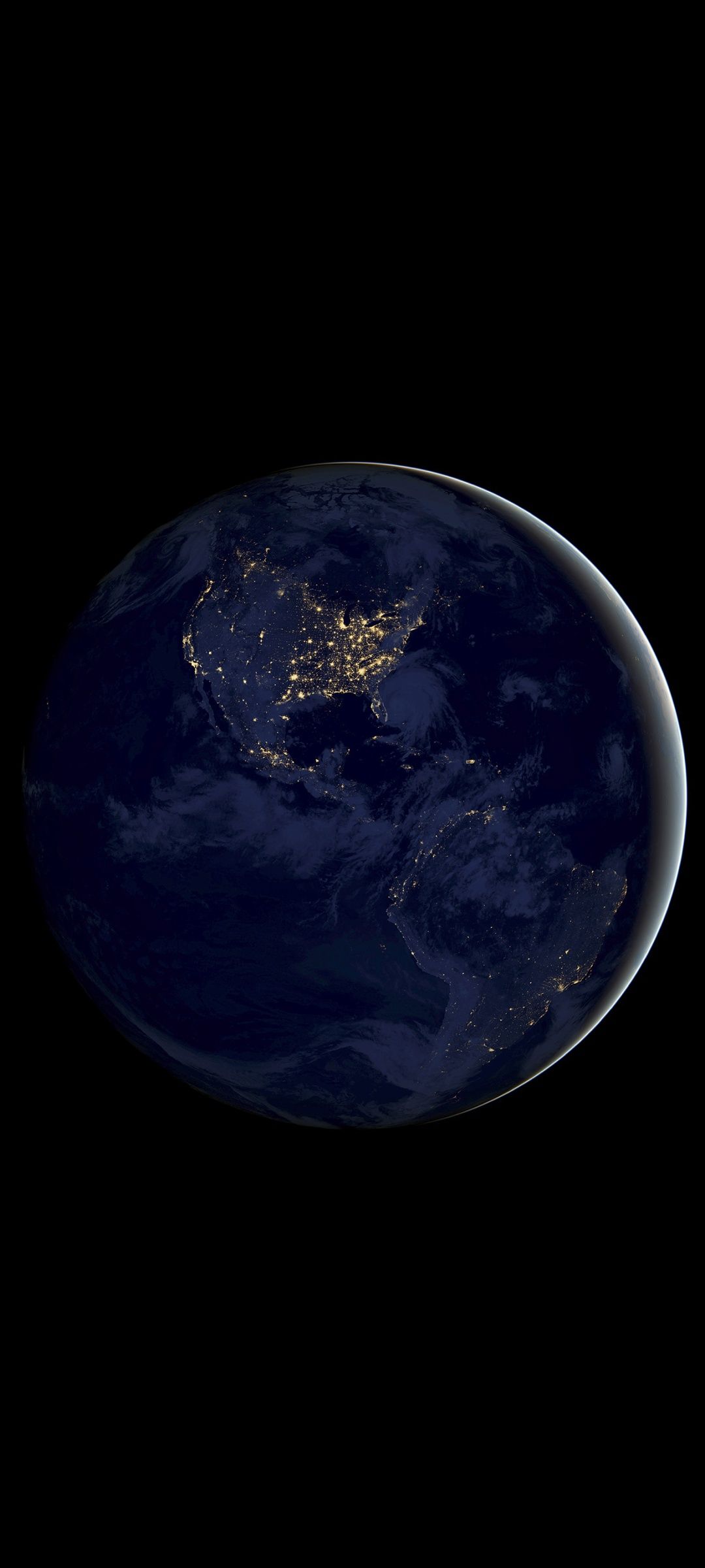 1080x2400 Earth Wallpaper 4K, Night, iOS Stock