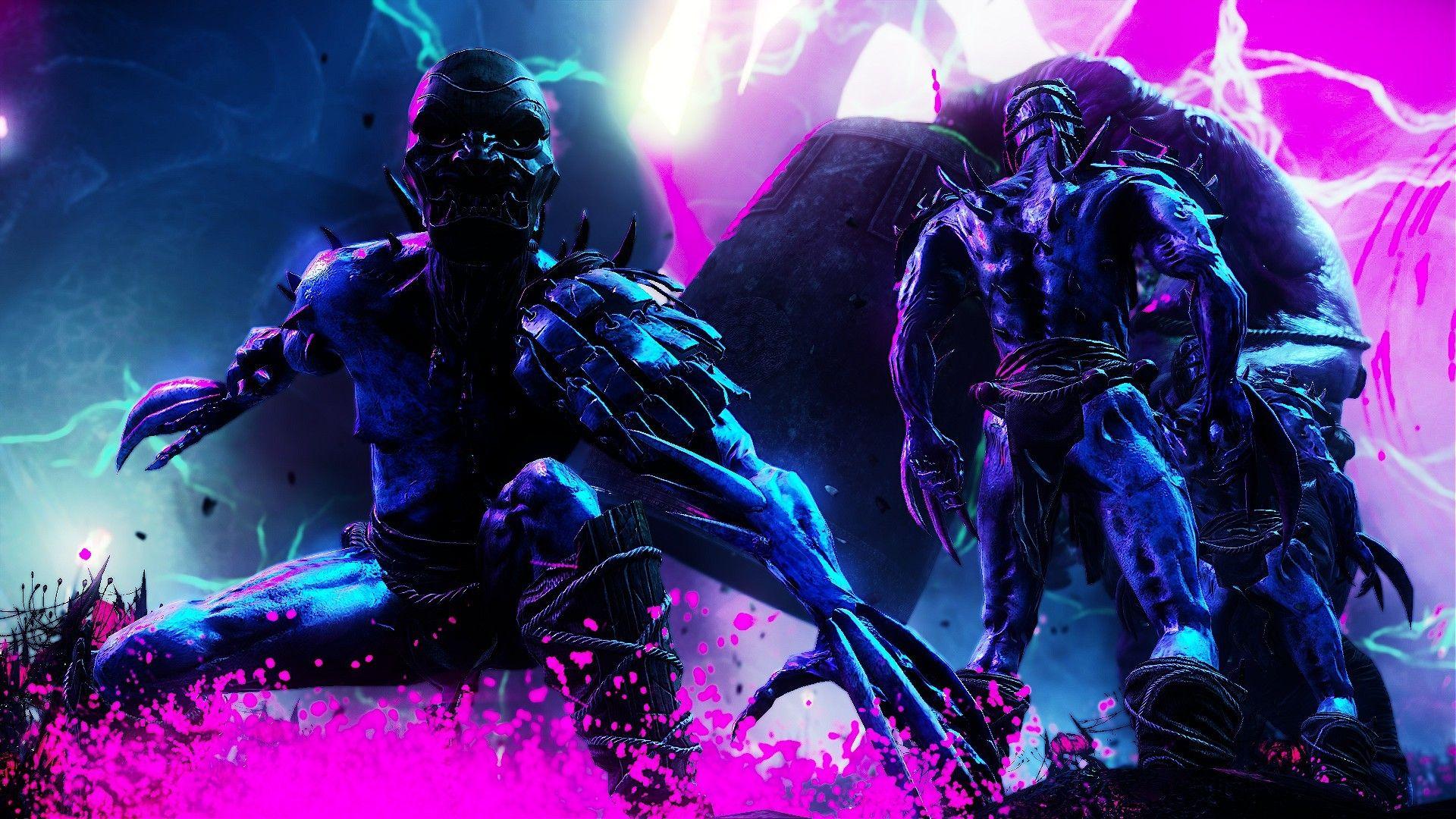 1920x1080 Shadow Warrior Pink, Neon, Blue, Enemy Wallpaper HD / Desktop