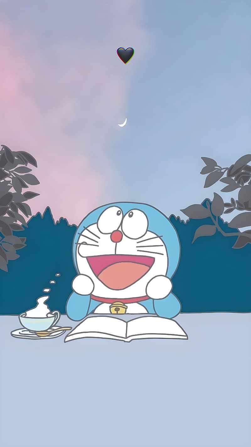 800x1422 Doraemon Cute, thinking doremon, thinking, doremon, cartoon, HD phone wallpaper