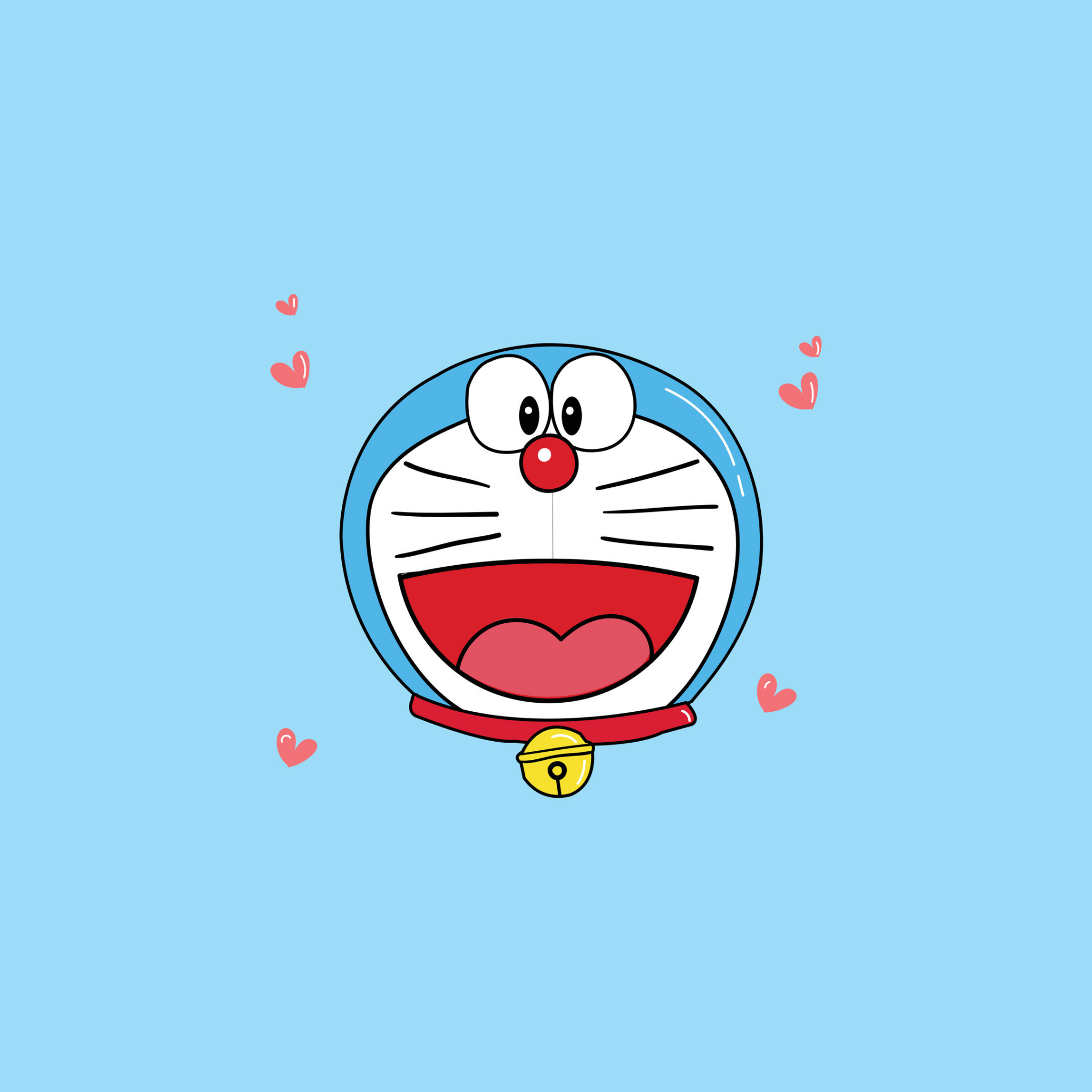 2048x2048 Doraemon Cute Minimalist 4K Wallpaper
