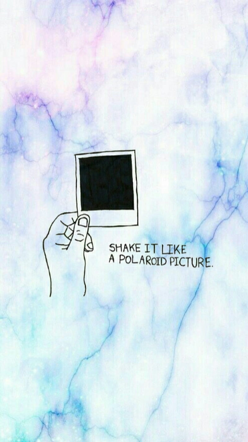 800x1422 Polaroid, aesthetic, black, blue, hand, it, like, lockscreen, marble, pastel, HD phone wallpaper