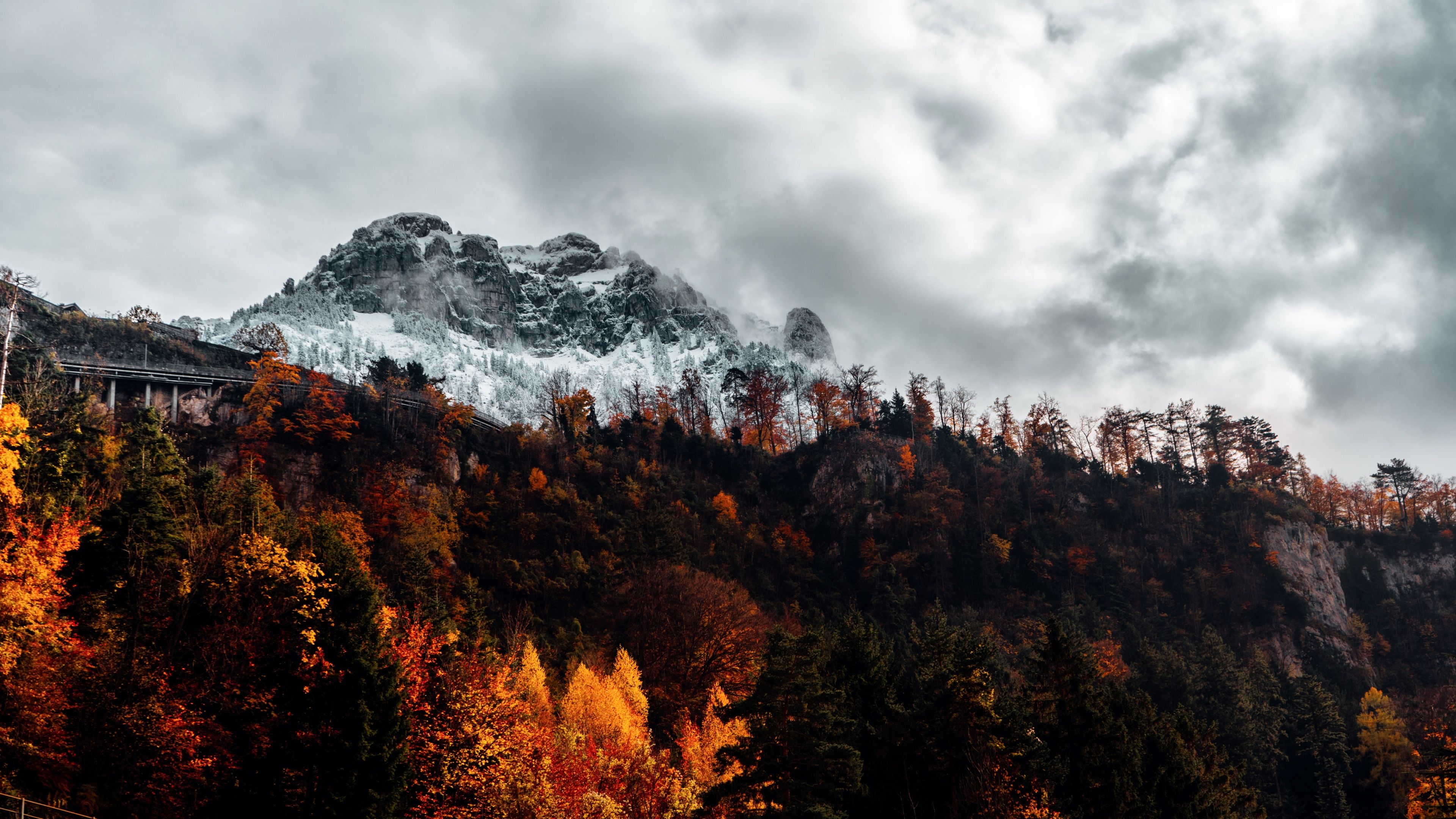 3840x2160 Alps Wallpaper 4K, Autumn, mountains, Forest