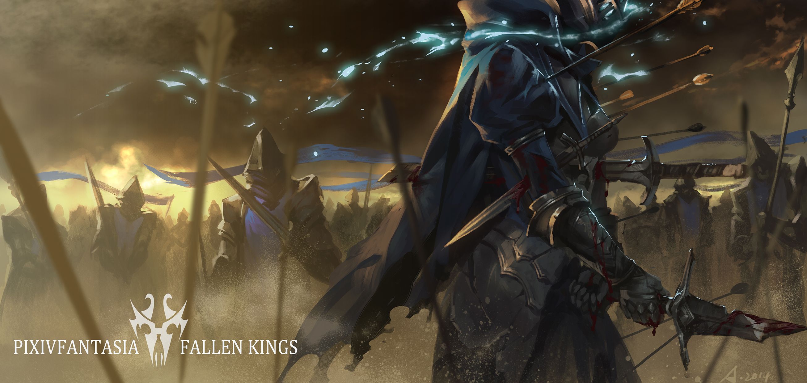 2612x1240 Pixiv Fantasia Fallen Kings: Epic Anime HD Wallpaper