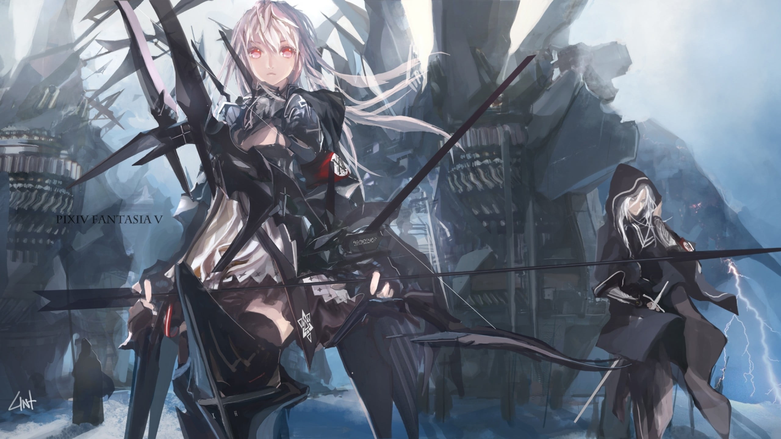 2560x1440 Anime characters, anime girls, anime, Pixiv Fantasia HD wallpaper