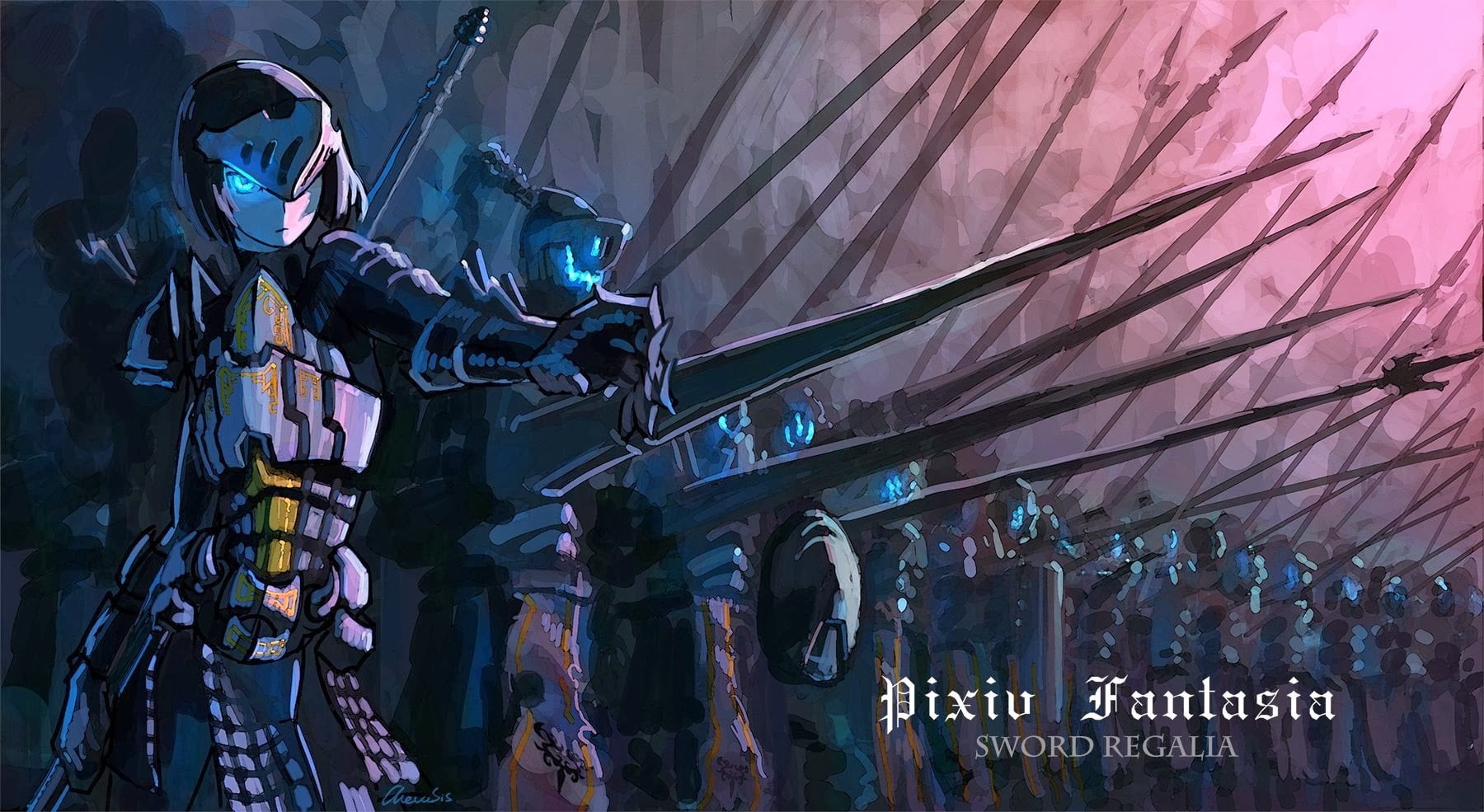 1800x985 Sword Regalia poster, Pixiv Fantasia HD wallpaper