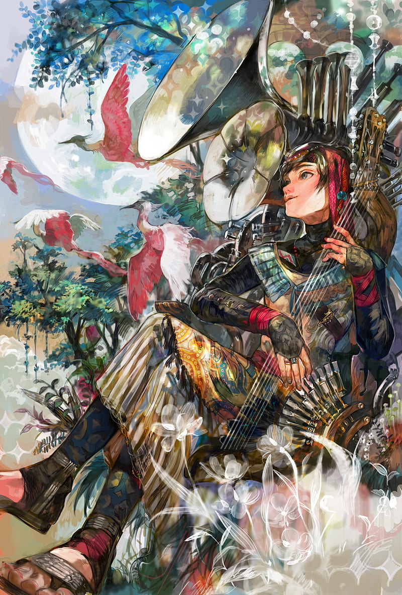 800x1184 Pixiv Fantasia, abstract, anime, anime girls, fantasy girl, colorful, legs crossed, HD phone wallpaper