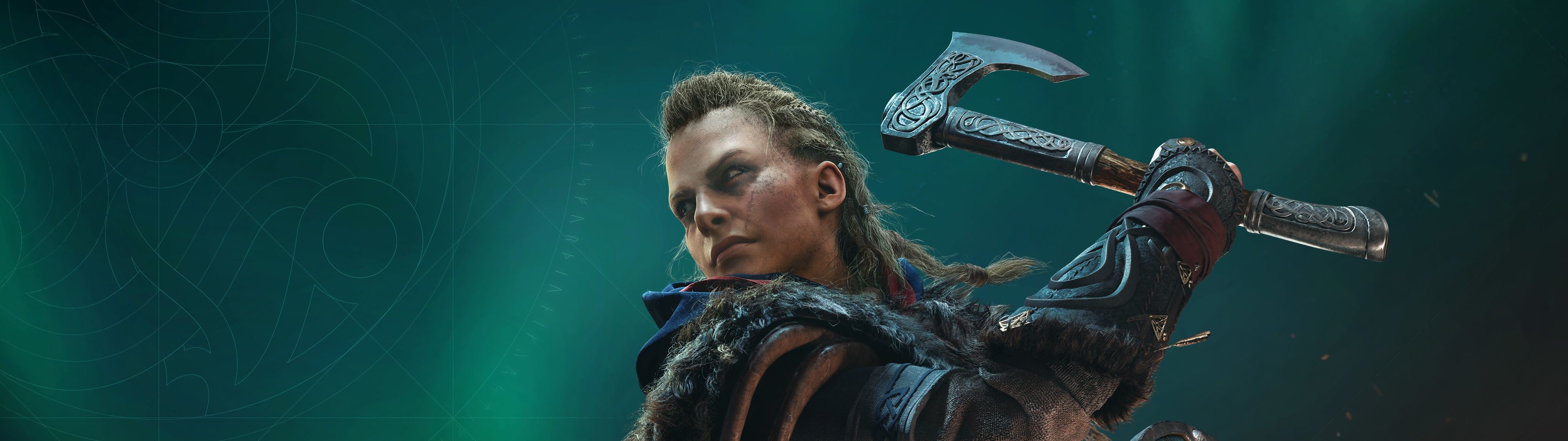 3840x1080 Female Eivor Wallpaper 4K, Viking raider