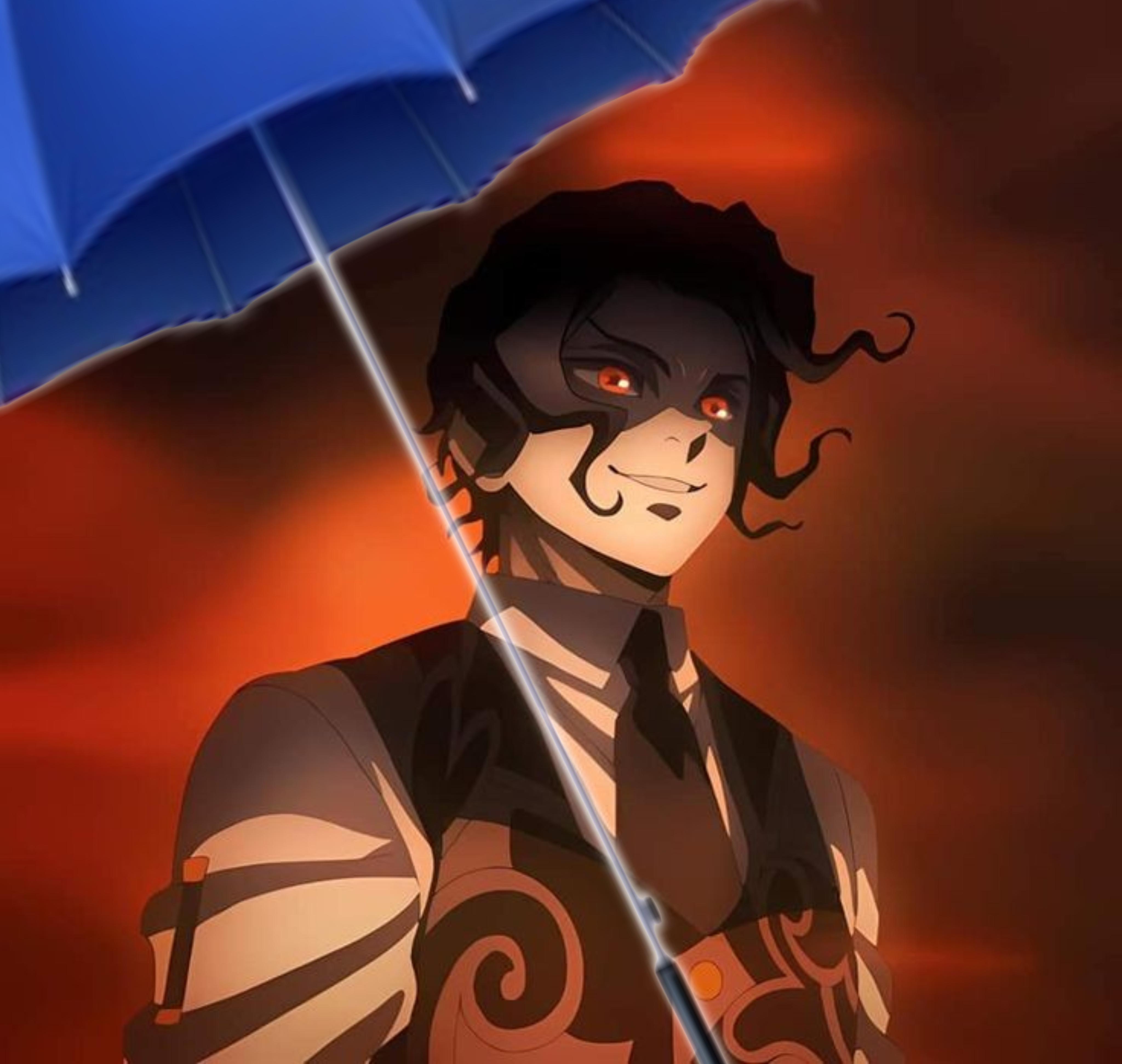 4096x3884 Could Muzan theoretically walk around in brought daylight when he has an umbrella or a really big hat?