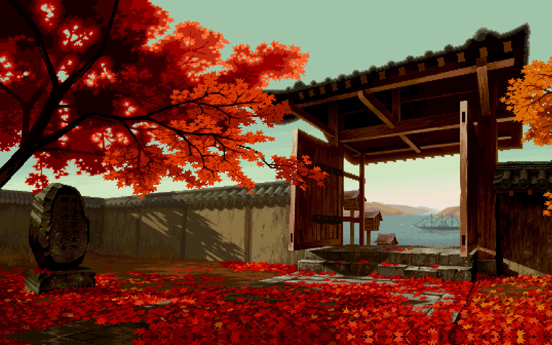 1920x1200 Maple tree, video games, pixels, pixel art HD wallpaper