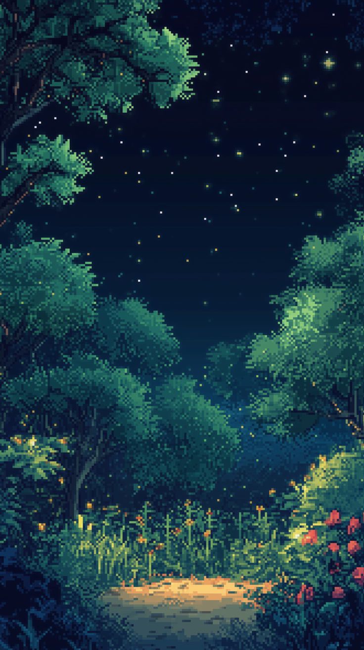 736x1313 Pixel Art Tree's and Forests Wallpaper 3