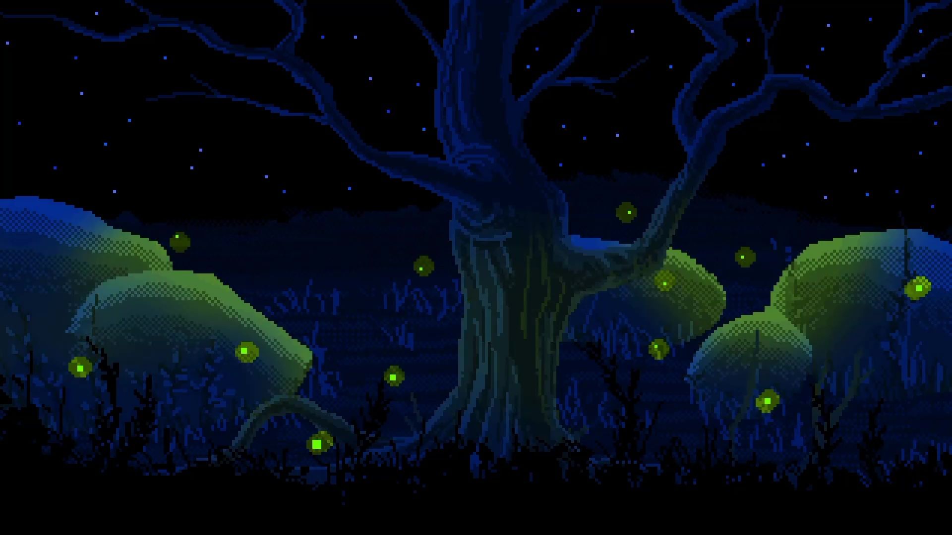 1920x1080 Fireflies Tree Pixel Live Wallpaper