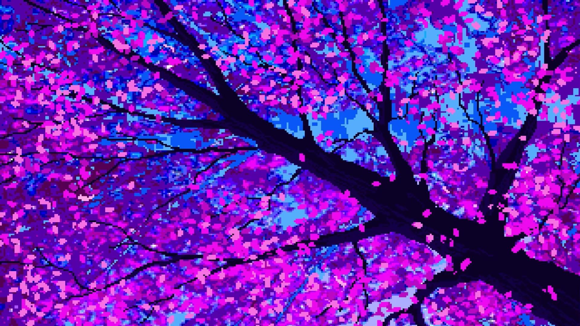 1920x1080 Sakura Tree Pixel Live Wallpaper