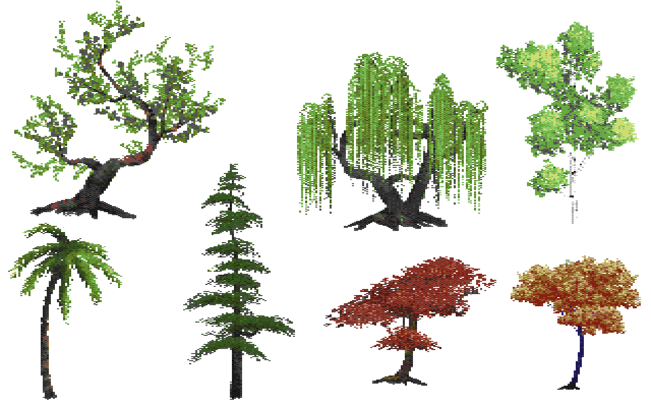 1280x800 Pixelled trees