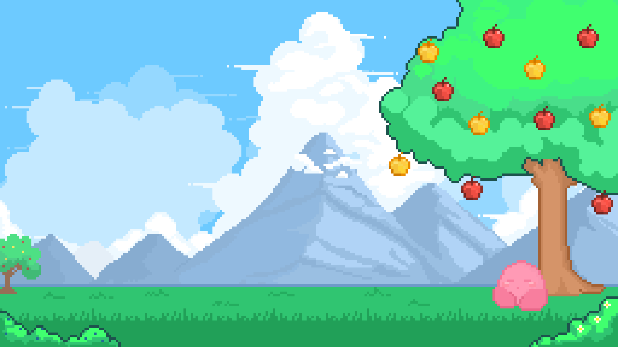 2048x1152 Kirby Pixel Background Beary's Ko Fi Shop