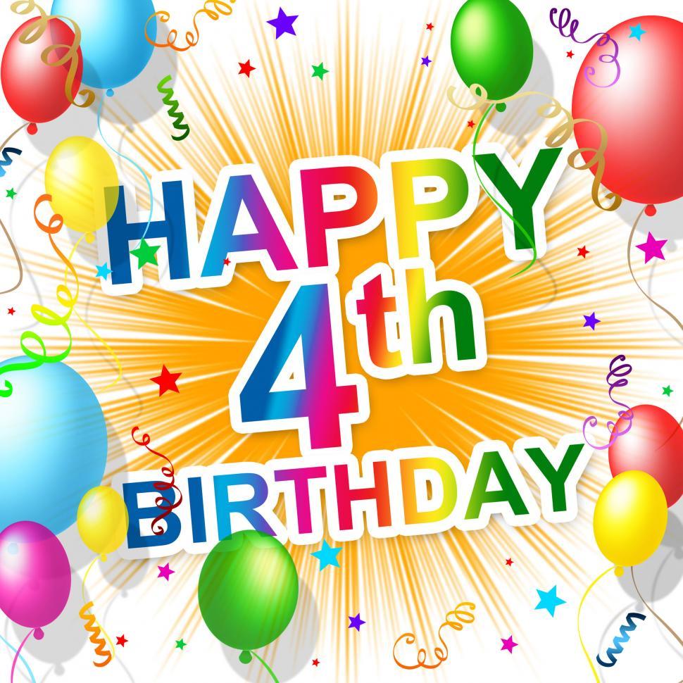 970x970 Free of Fourth Birthday Represents Celebration Celebrate And Congratulat. Download Free Image and Free Illustrations