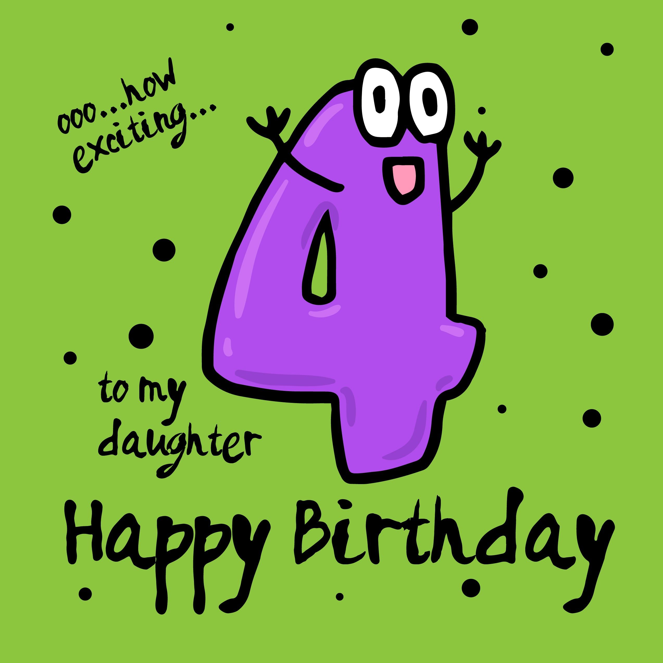 2546x2546 Funny Numbers Happy 4th Birthday Daughter
