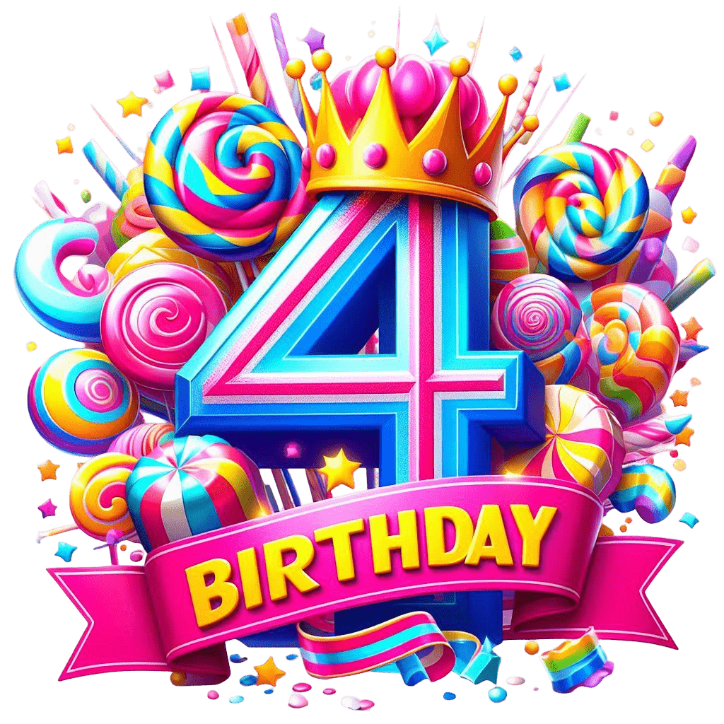 1024x1024 4th happy birthday font design png 4k free
